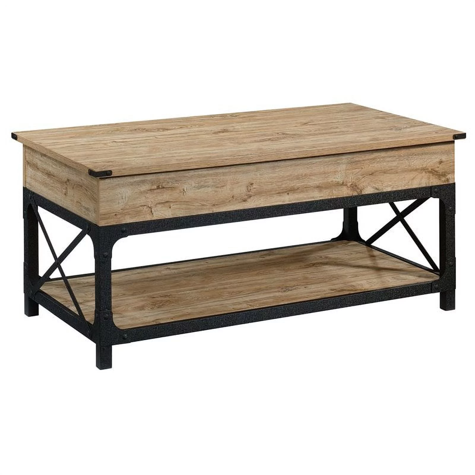Pemberly Row Wood and Metal Lift-Top Coffee Table in Milled Mesquite