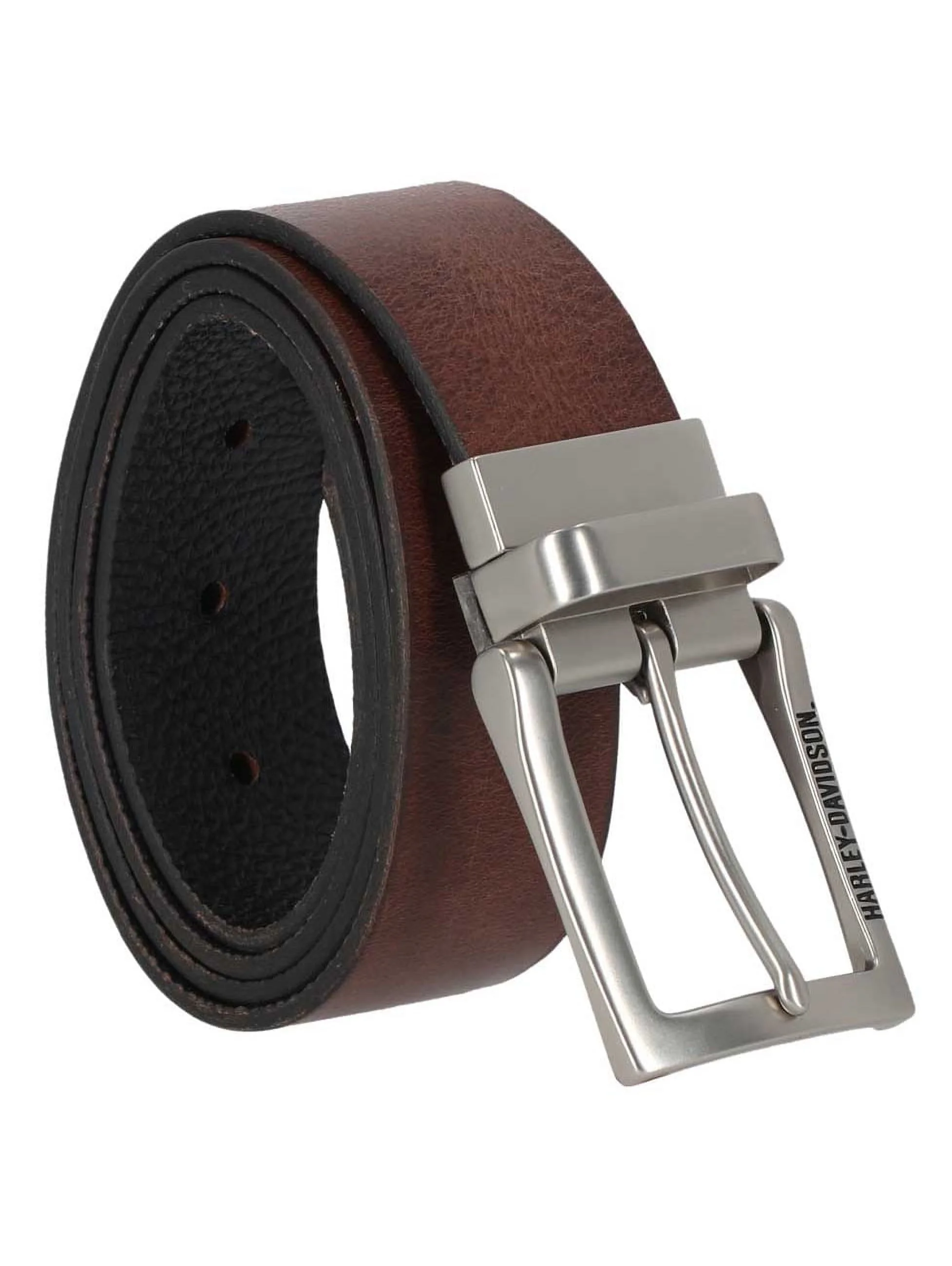 Harley-Davidson Men's Mod H-D Reversible Genuine Leather Belt - Black/Brown (42), Harley Davidson