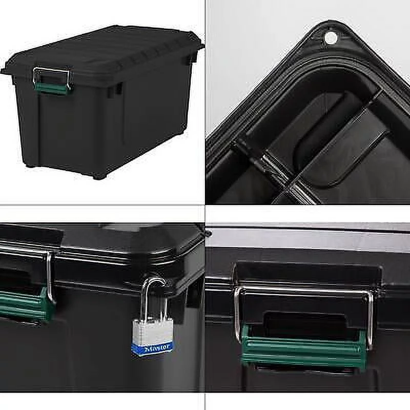82 Qt. remington Weather Tight Store-it-all Storage Bin In Black | Metal Heavy