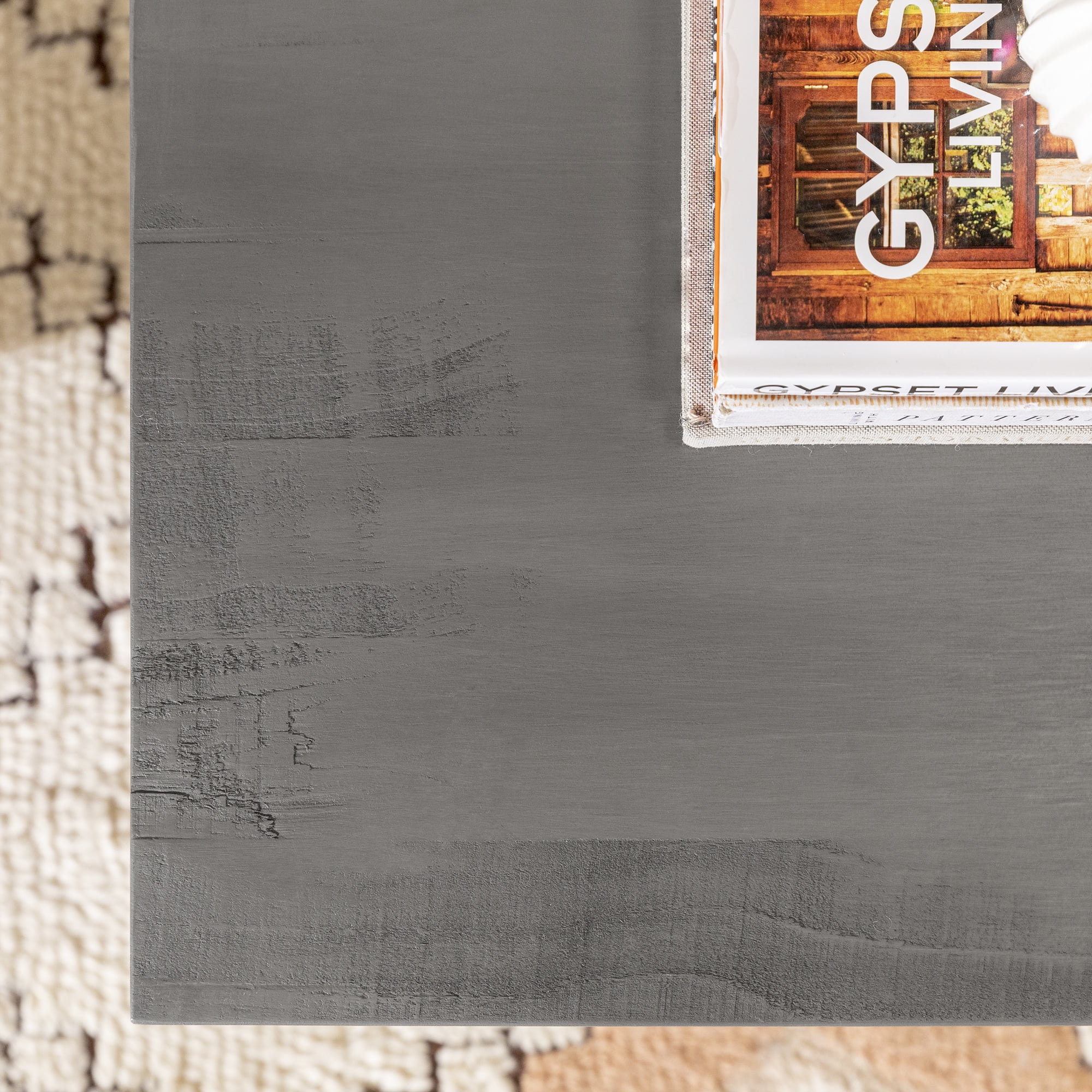 Walker Edison Rustic Farmhouse Distressed Wood Side Table, Set of 2, Grey/Brown