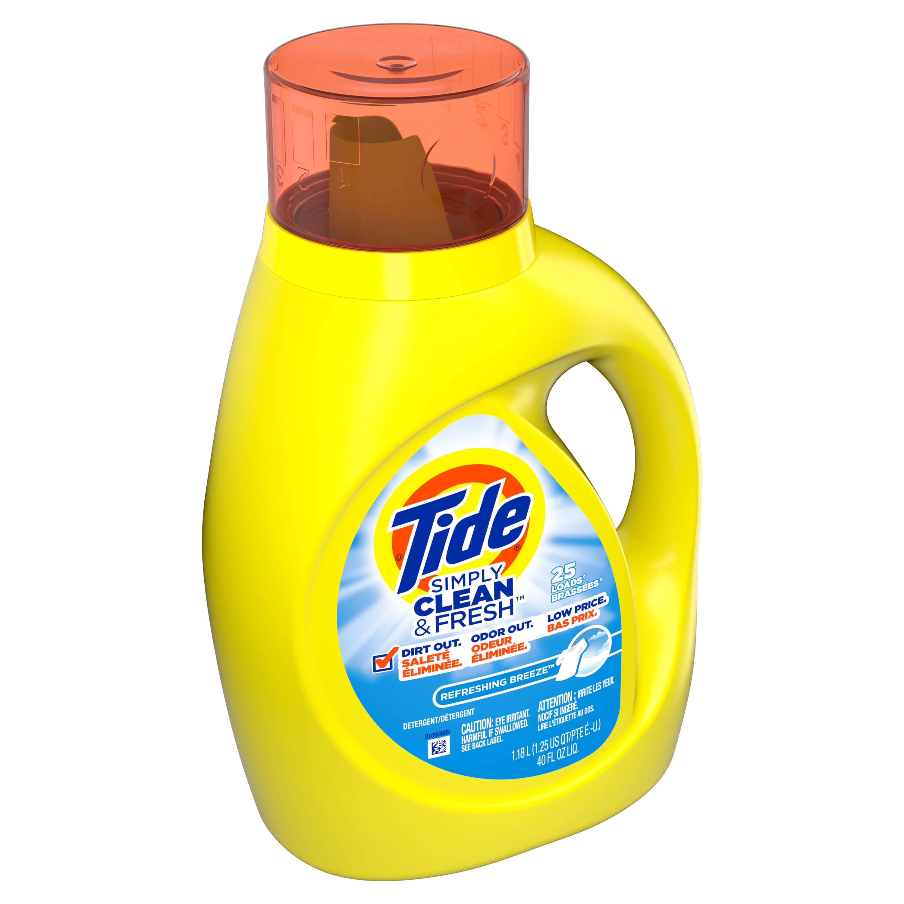 Tide Simply Refreshing Breeze, 25 Loads Liquid Laundry Detergent, 40 fl oz