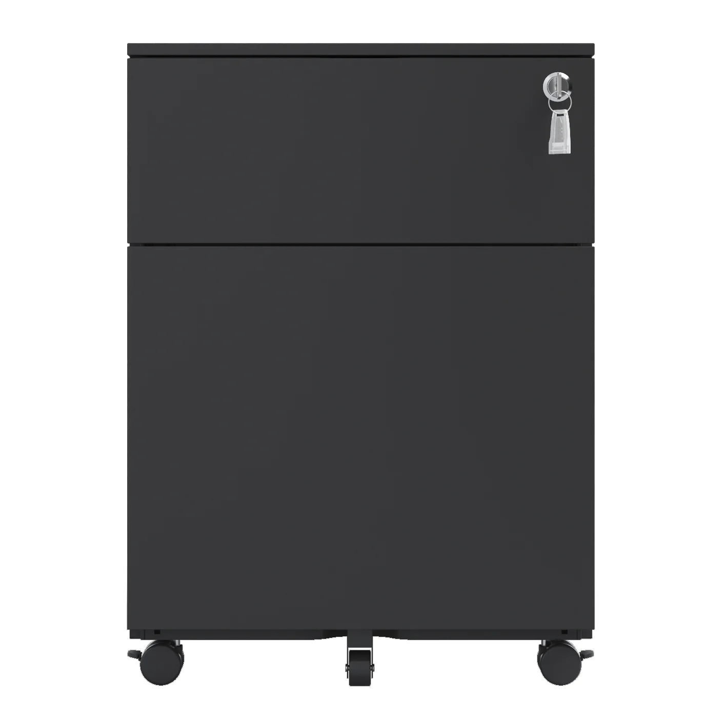 2 Drawer Mobile File Cabinet with Lock Steel File Cabinet for Legal/Letter/A4/F4 Size, Fully Assembled Include Wheels,For Home/Office(Black)
