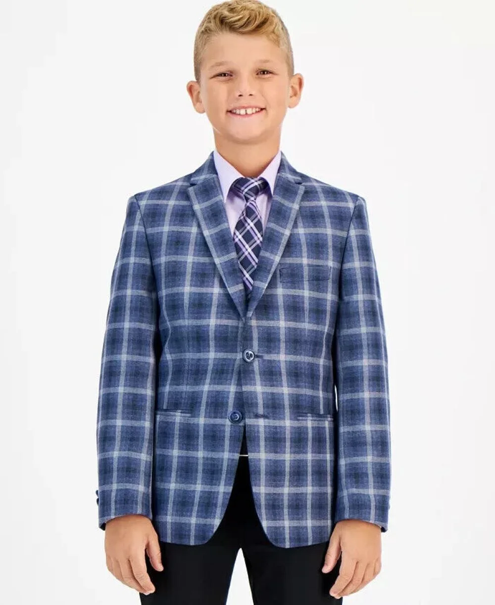 MICHAEL KORS Big Boys Silver Slim Fit Stretch Suit Jacket 18R