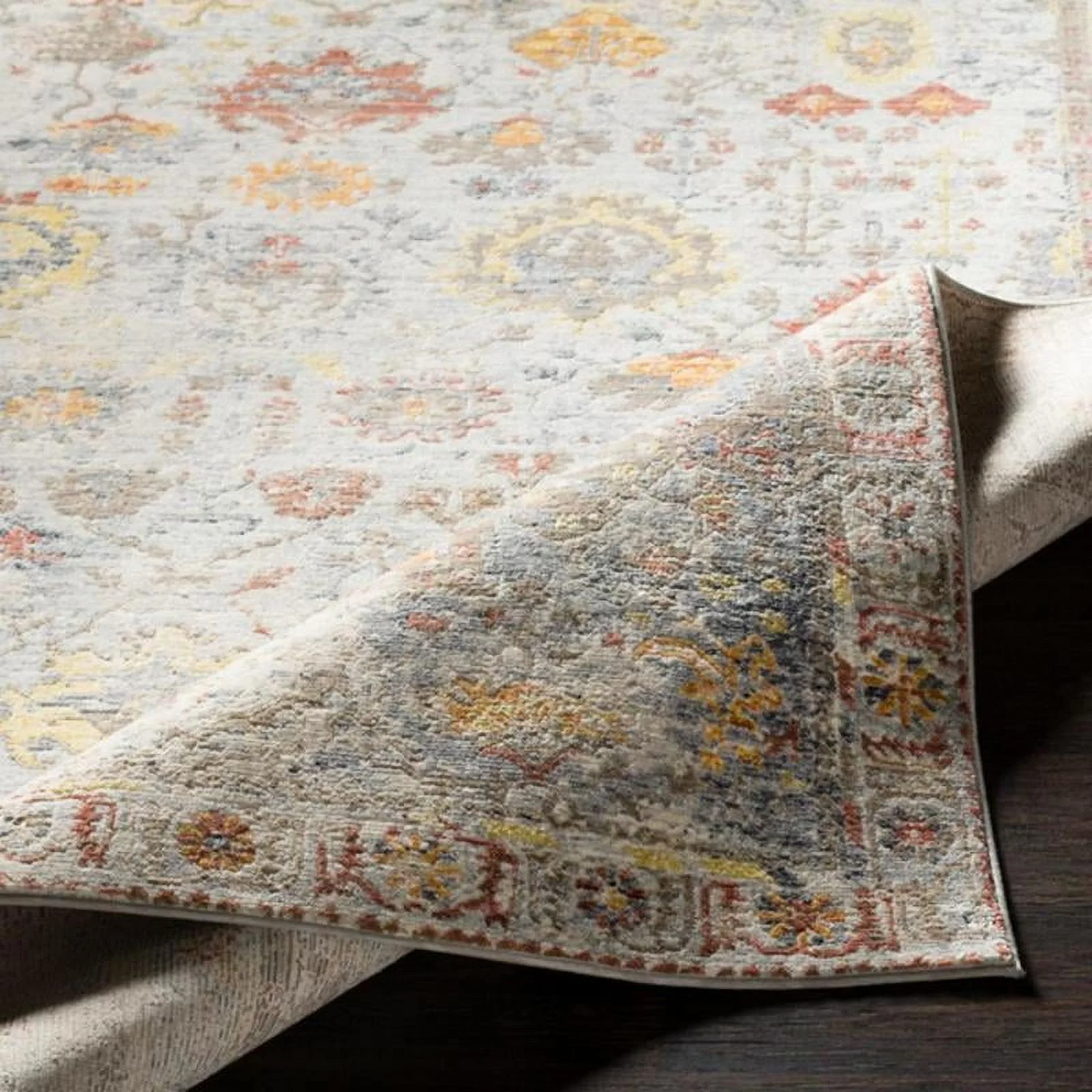 Mark&Day Area Rugs, 5x8 Camila Traditional Light Slate Area Rug (5' x 7'10