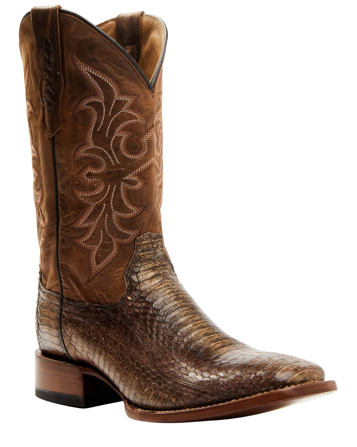 Cody James Men's Cobra Exotic Western Boot Broad Square Toe Brown 8.5 D(M) US