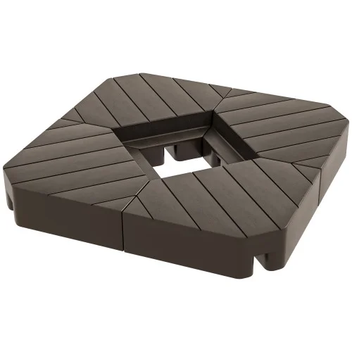 Buumin Outsunny 4 Piece Patio Cantilever Umbrella Base Weight Set, Outdoor Offset Umbrella Weights for Umbrella Stand, 132 lb. Capacity Water or 176 lb. Capacity Sand, Brown