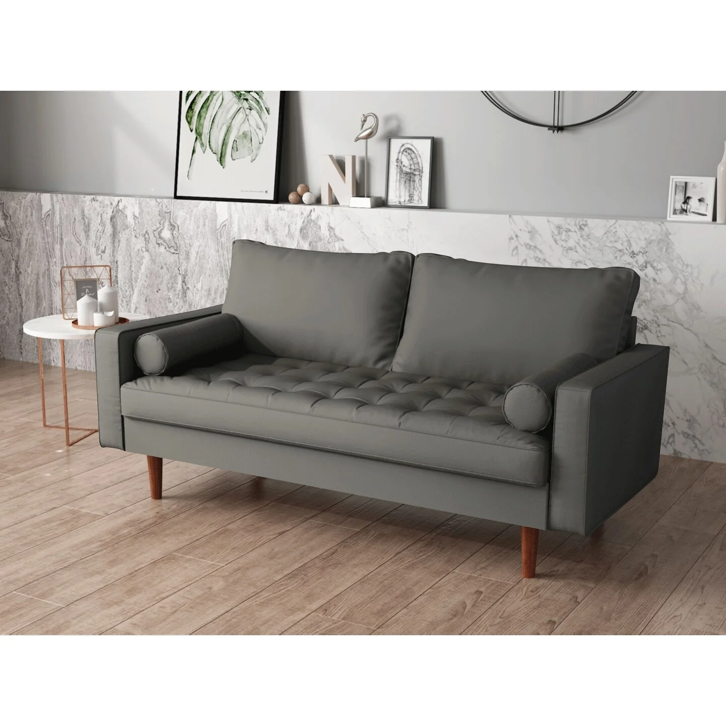 US Pride Furniture US Pride Mid-century Modern Loveseat Brown