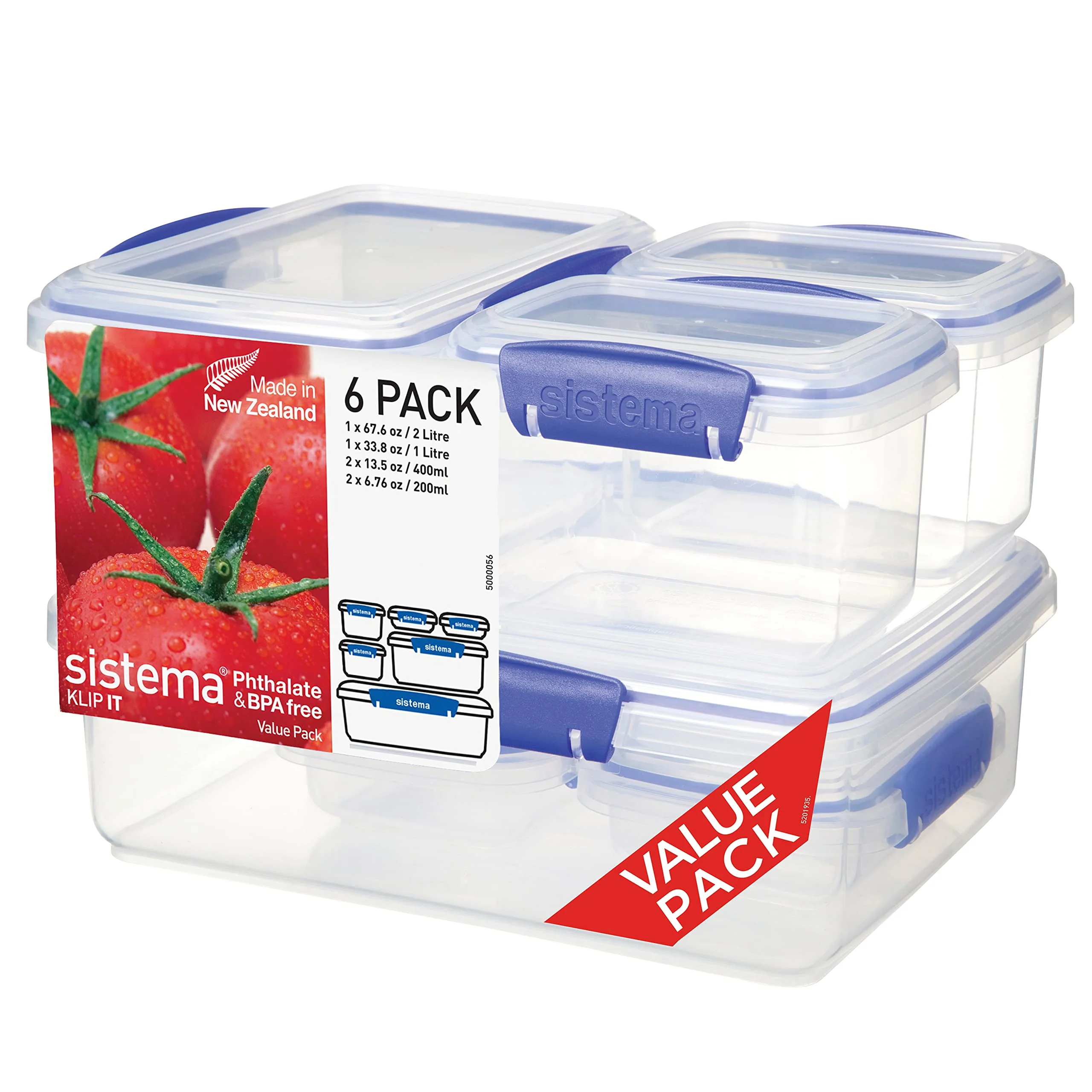 Sistema Multi Piece Food Storage Containers in Assorted Shapes - Set of 6
