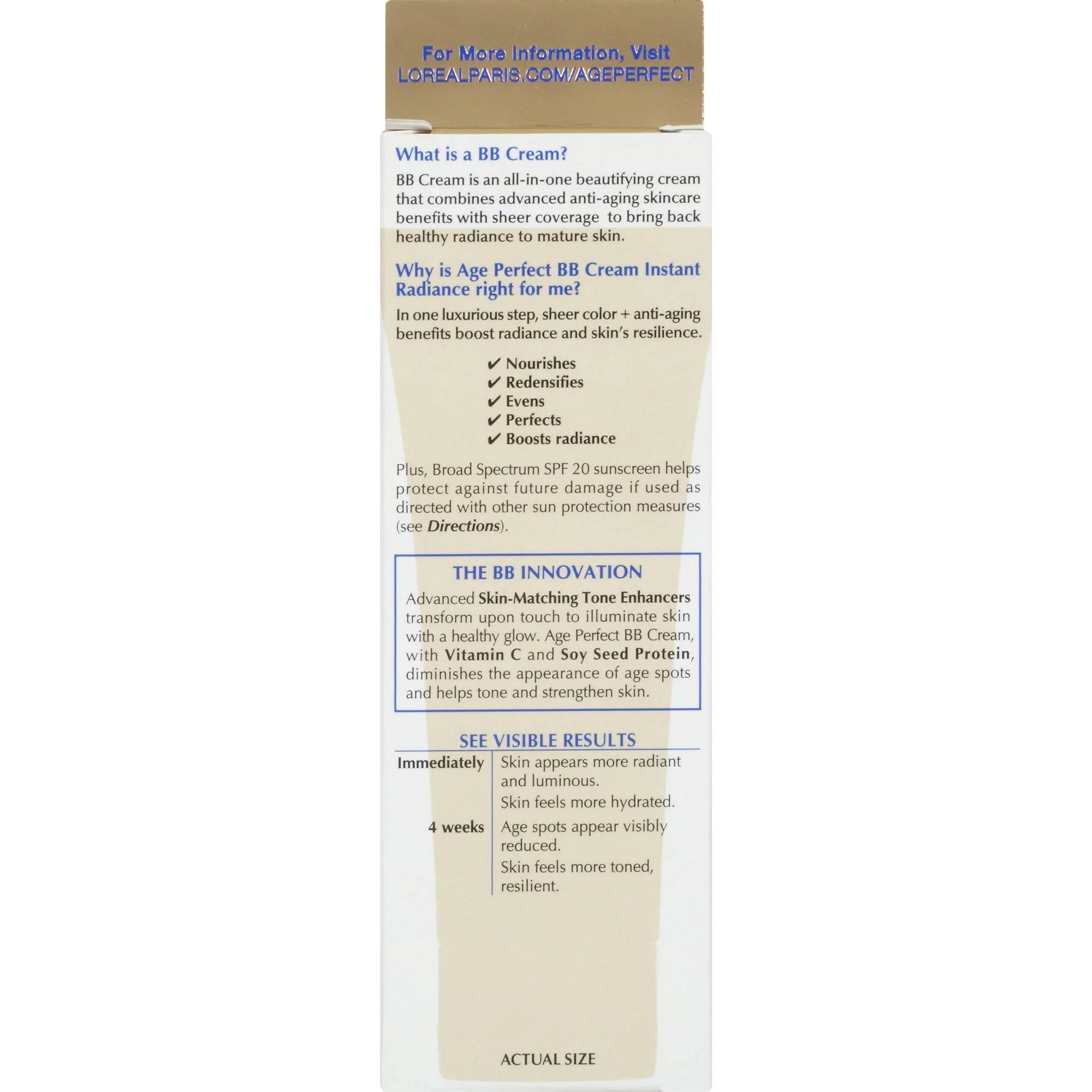 Loreal Loreal Age Perfect BB Cream, 2.5 oz