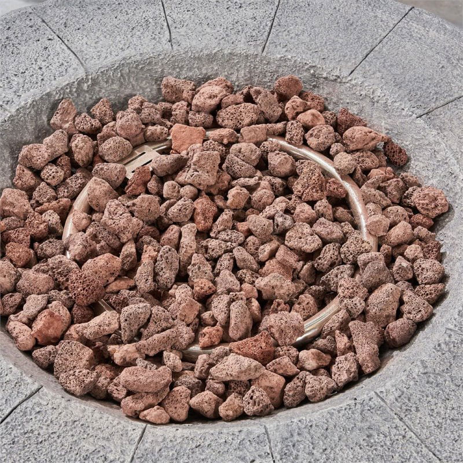 Noble House Dino Lightweight Concrete Circular Fire Pit in Gray