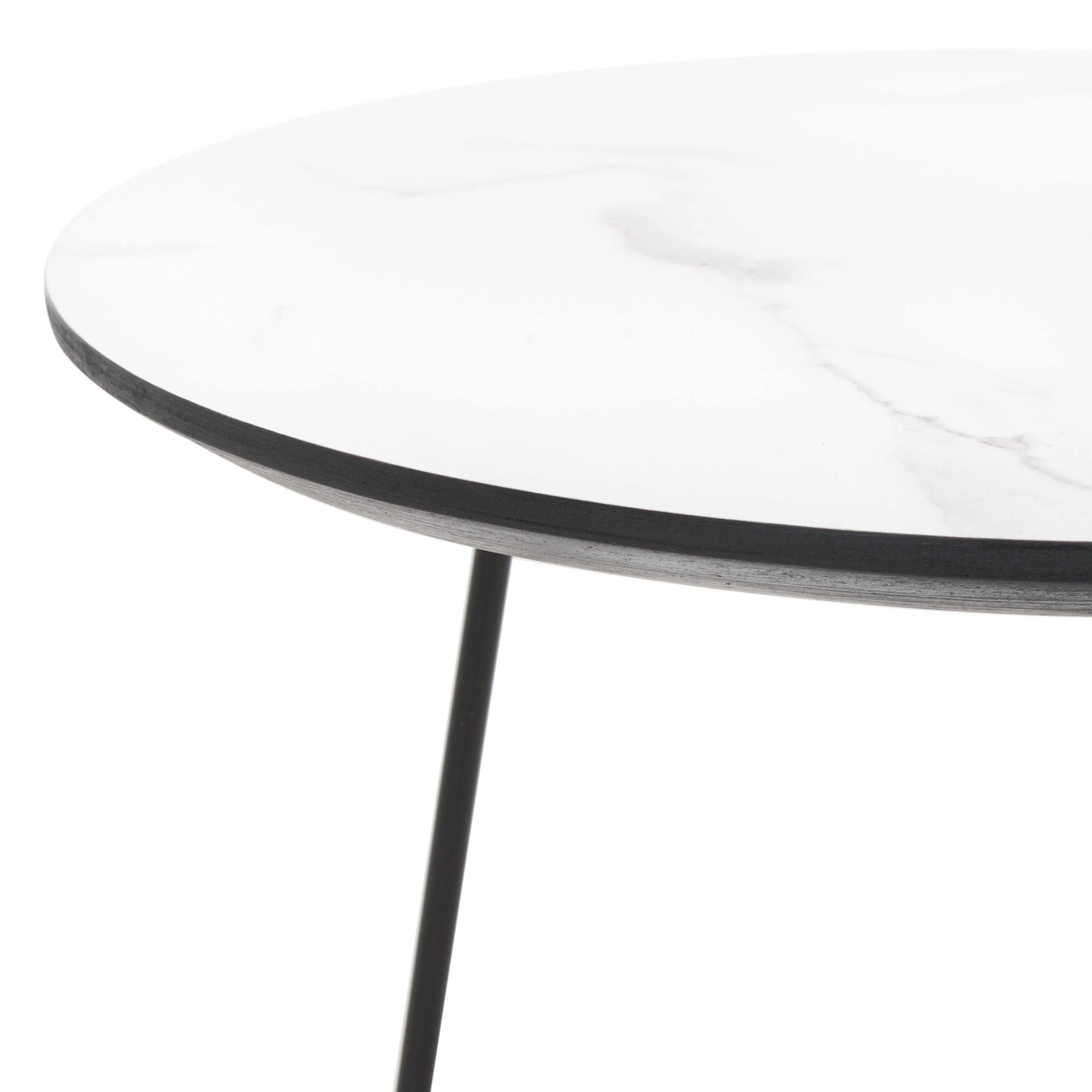 SAFAVIEH Avalin.e Modern Style Round Side Table, White/Black (15 in. W x 15 in. D x 21.6 in. H)