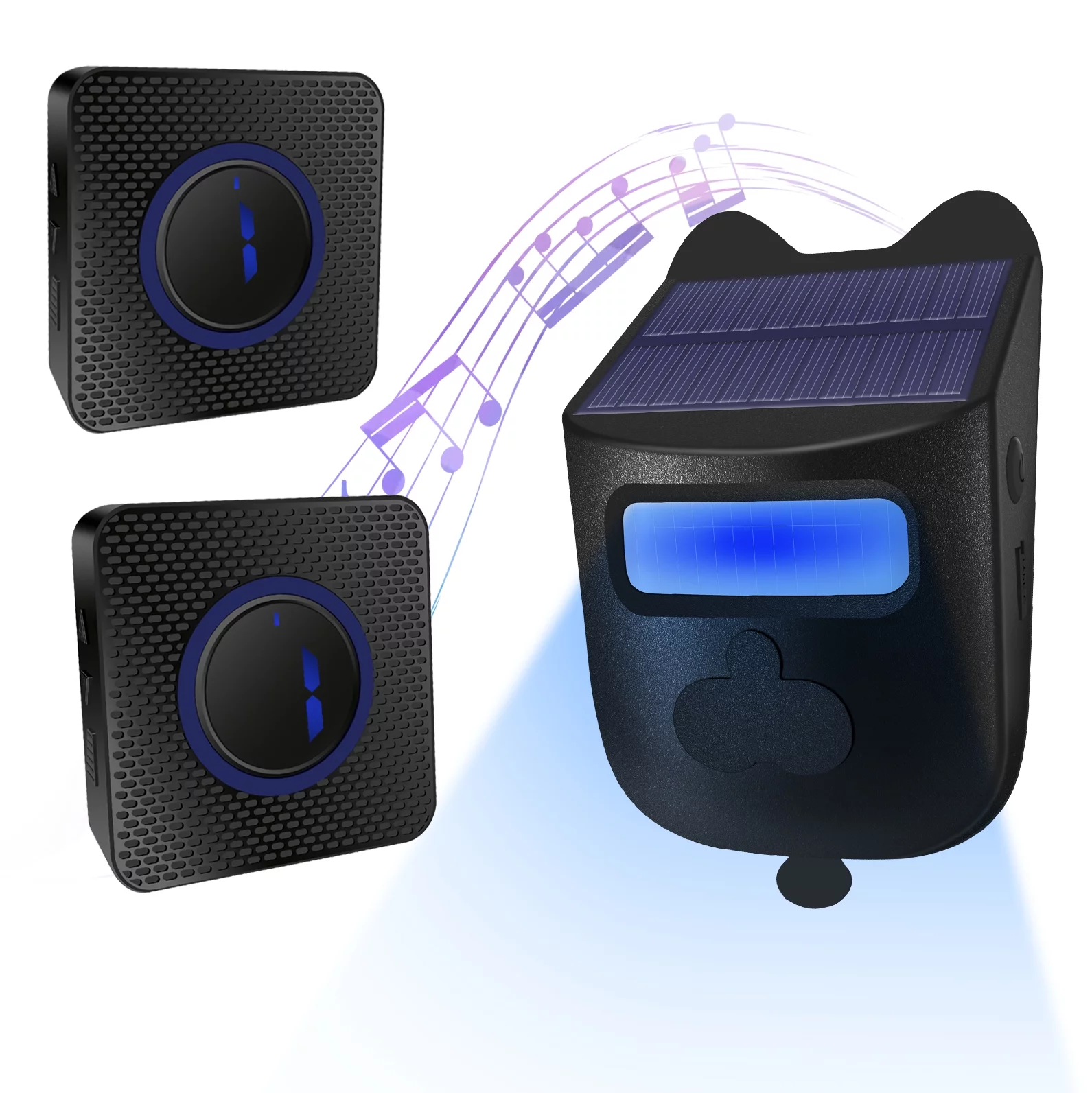 Aibecy Solar Driveway Alarm 984ft Long Wireless Driveway Alarm IP60 Weather Resistant Infrared Motion Sensor Detector DIY Alert System and Property 1 Sensor and 2 Receiver