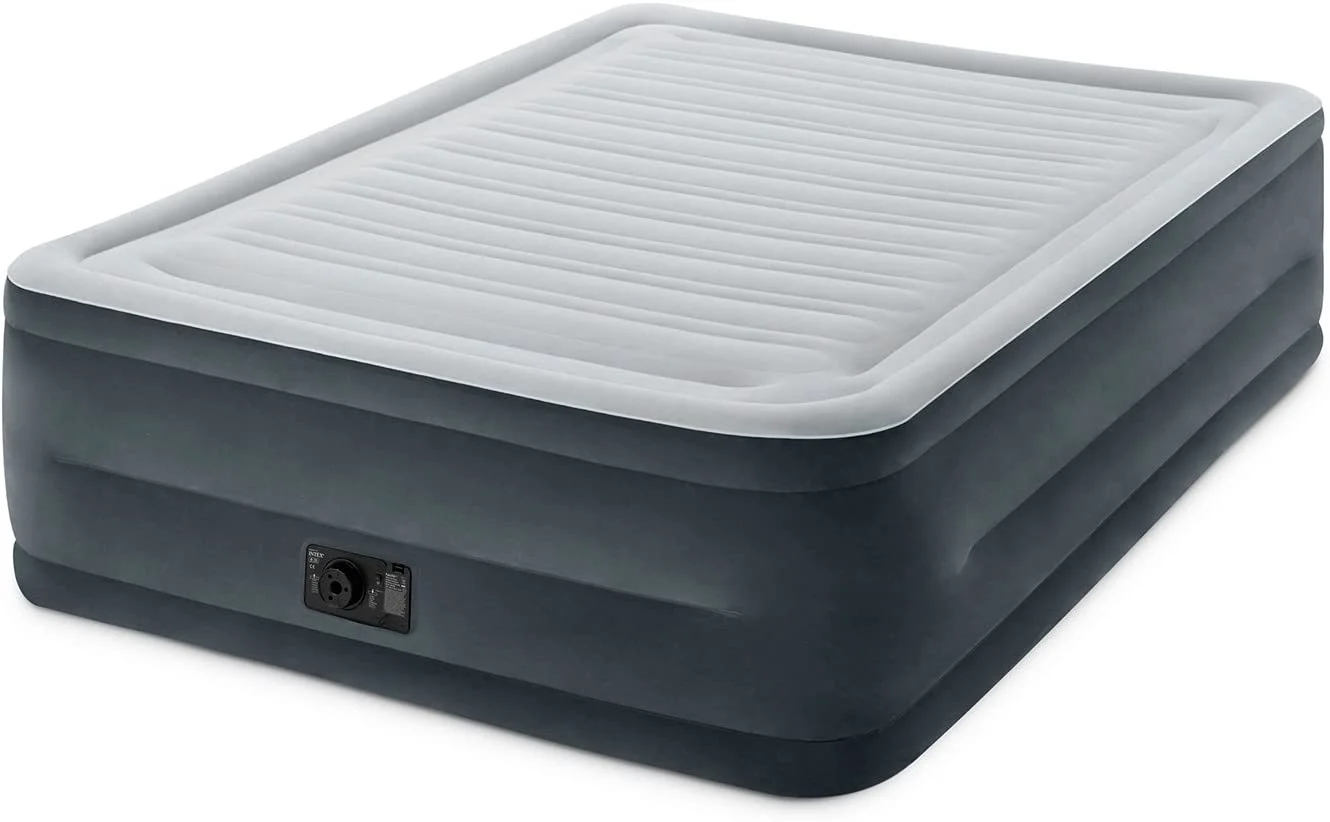 OUWI 64417E Comfort Plush Elevated Dura-Beam Airbed with Built-in Electric Pump, Bed Height 22