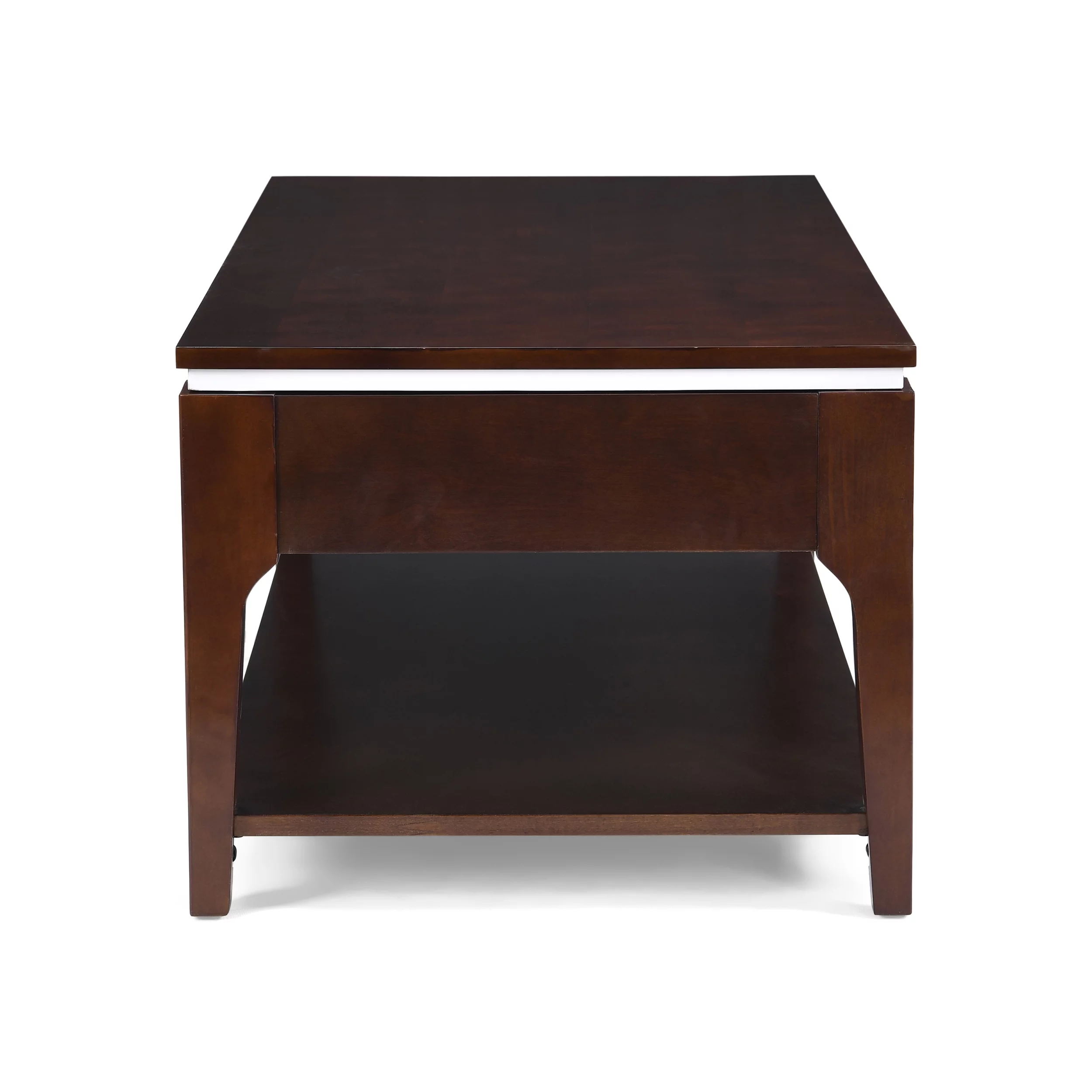 Noble House Johan Transitional Wood Rectangle Lift Top Coffee Table, Dark Walnut