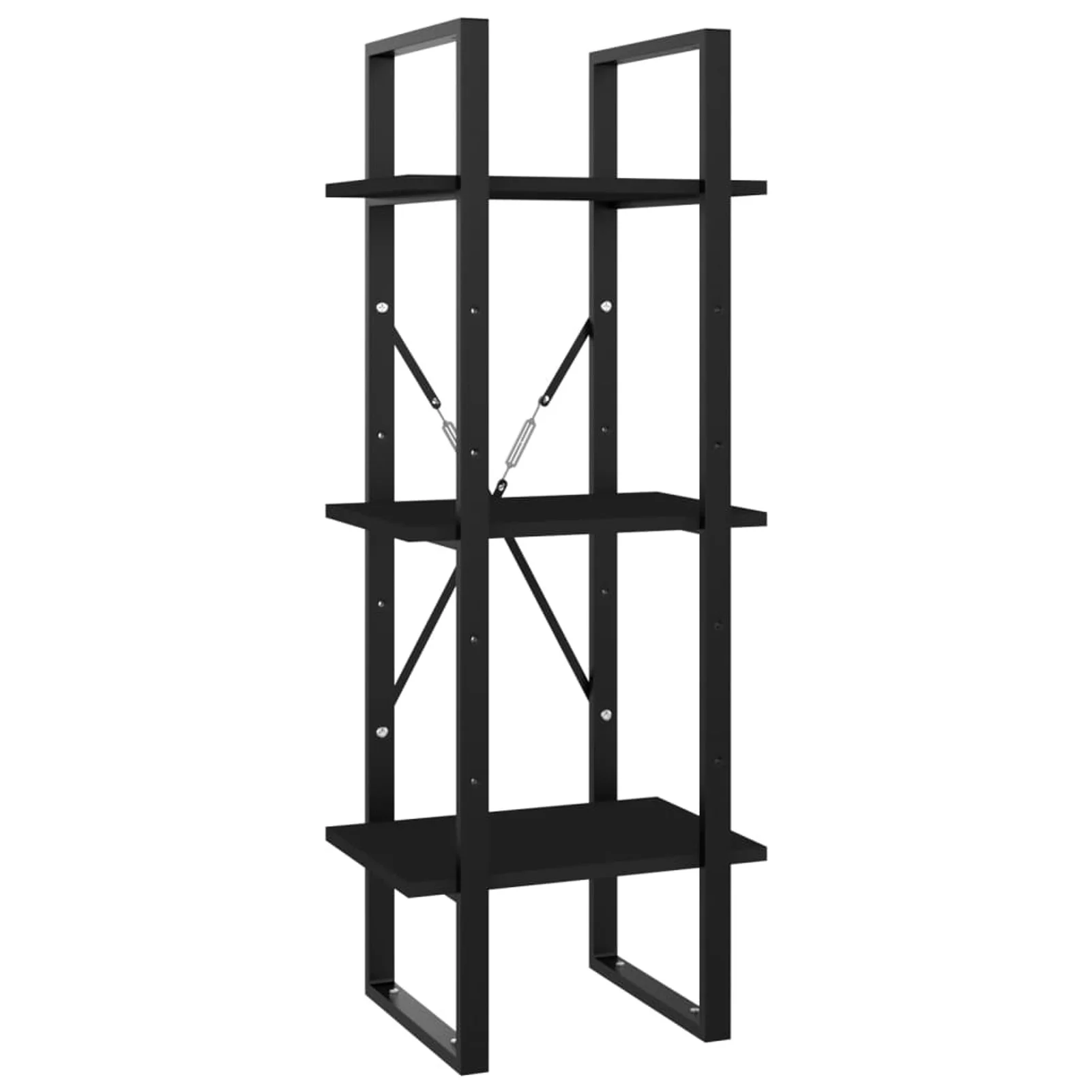 Aibecy 3-Tier Book Cabinet Black 15.7