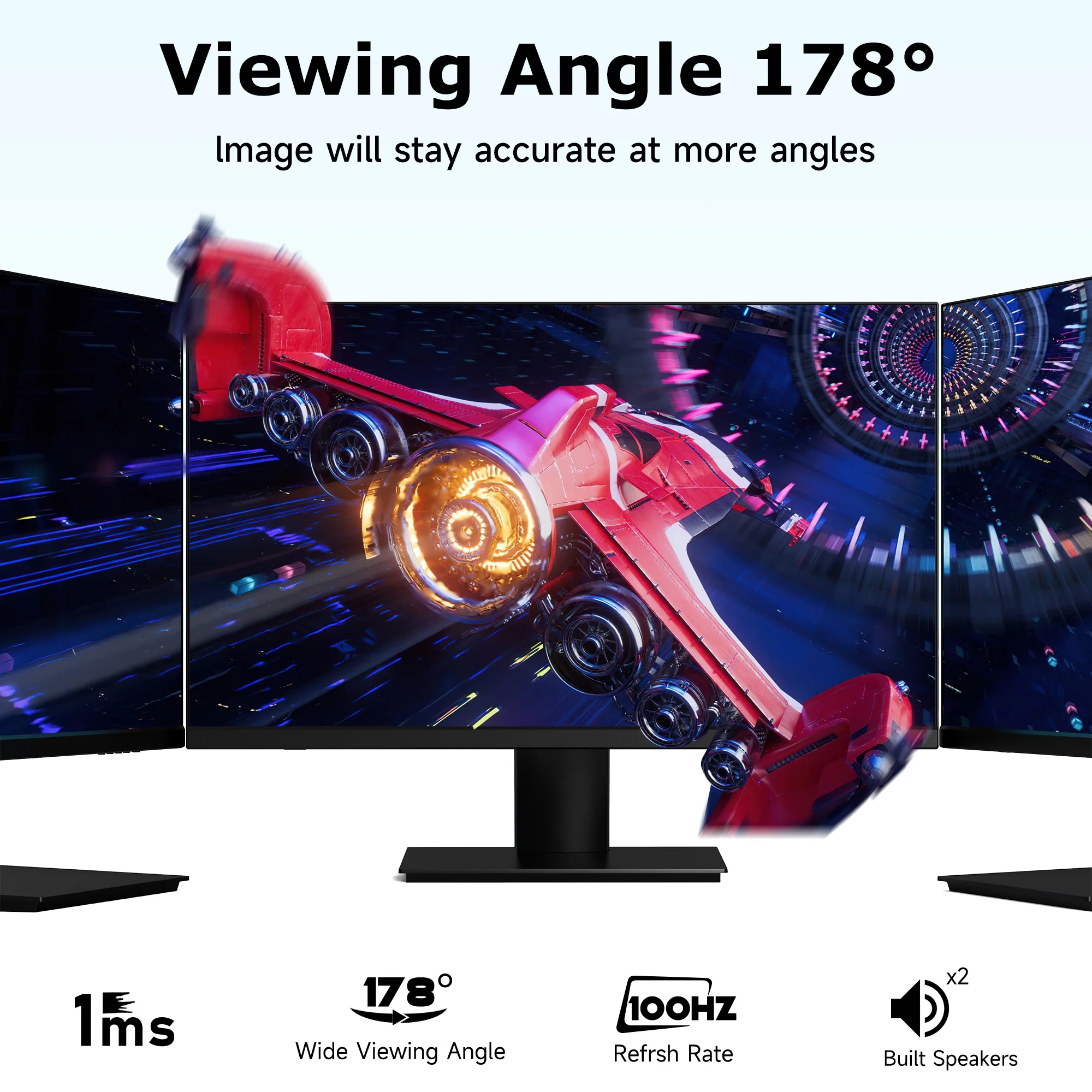 Krocisen Ultra-Thin 24inch 100Hz Gaming Monitor, FHD 1080p LED Monitor, 1920*1080p