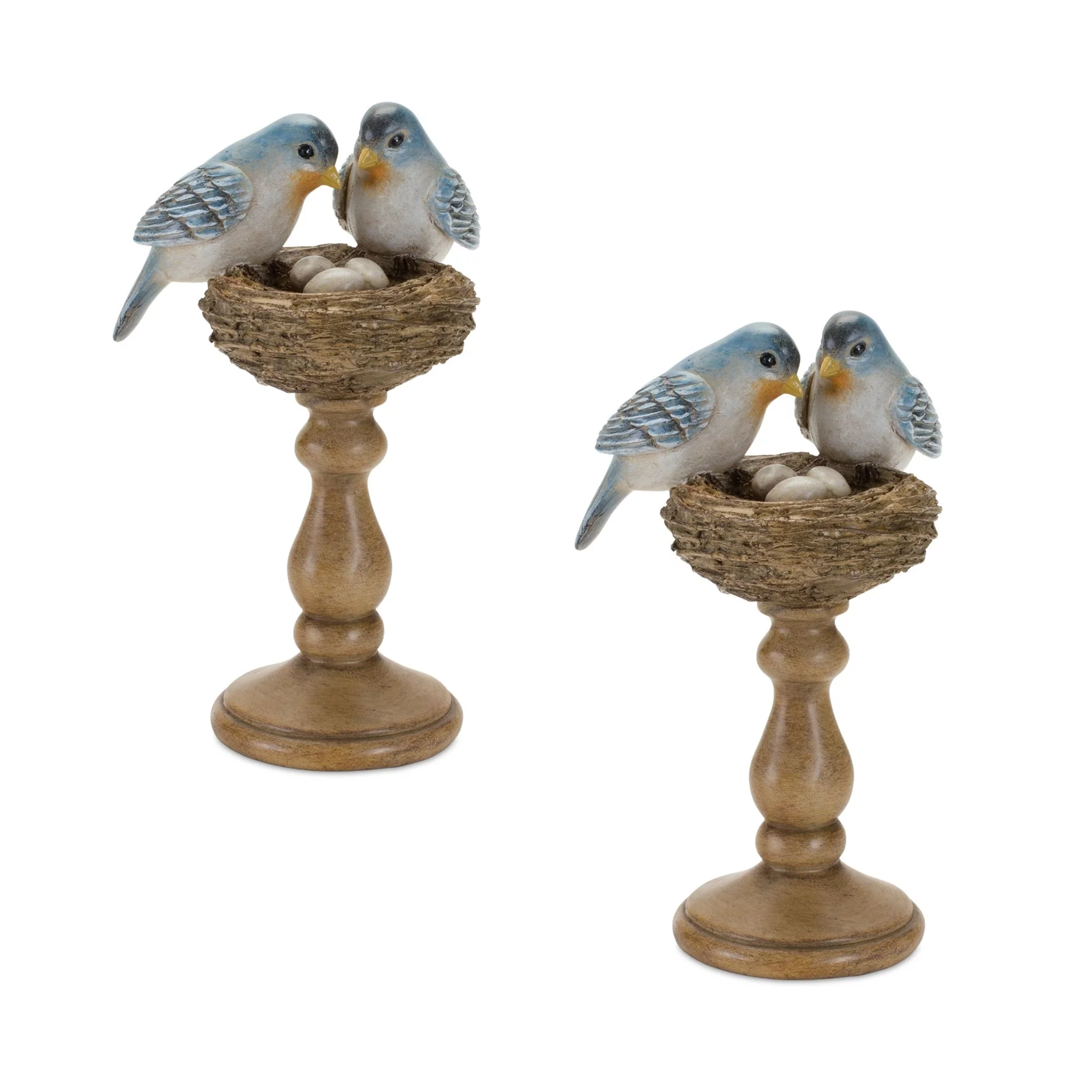 Melrose Bird with Nest on Pedestal Tabletop Figurines, 8.5