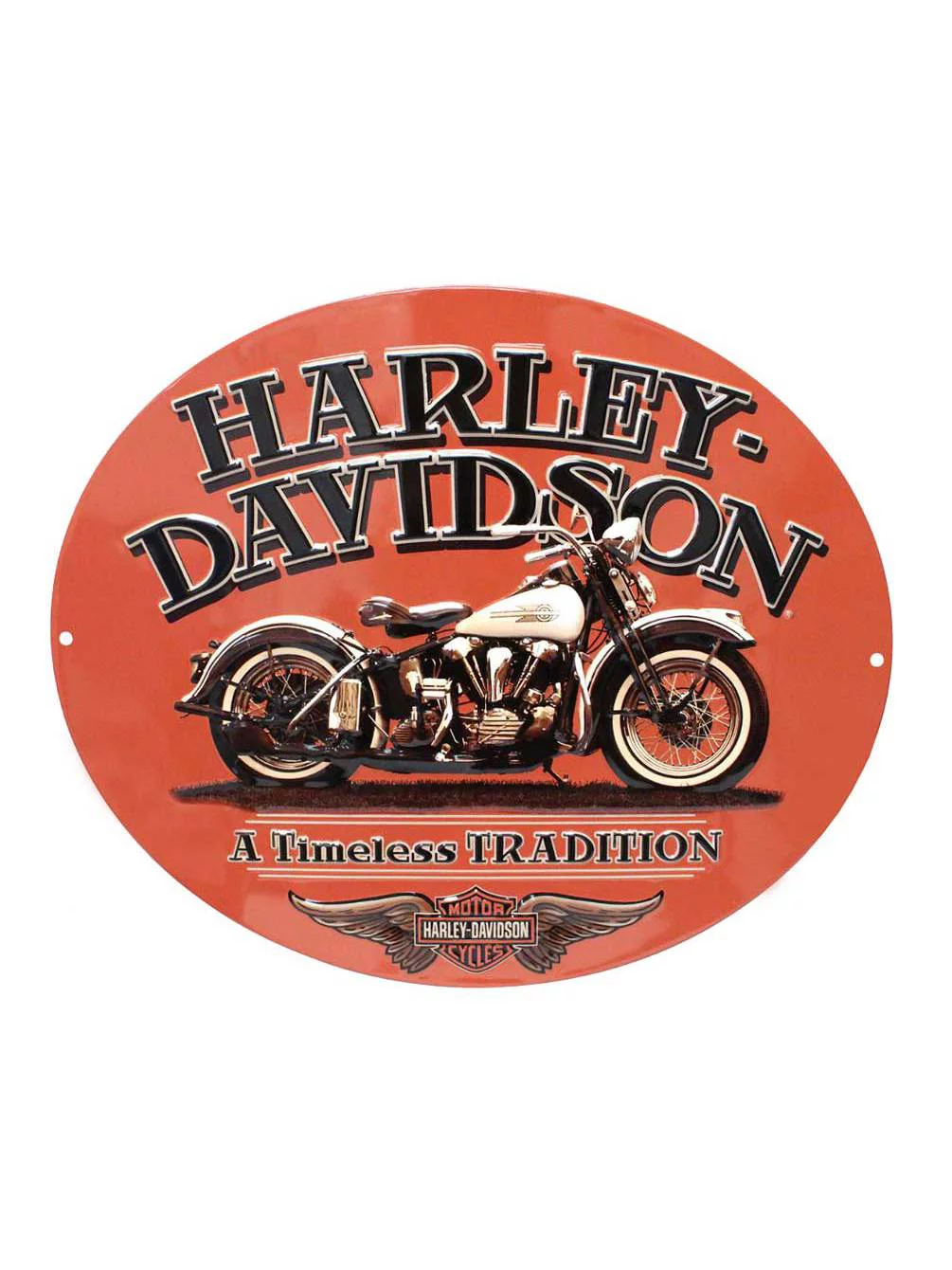 Harley-Davidson Embossed Timeless Vintage Motorcycle Tin Sign, Orange 2010781, Harley Davidson