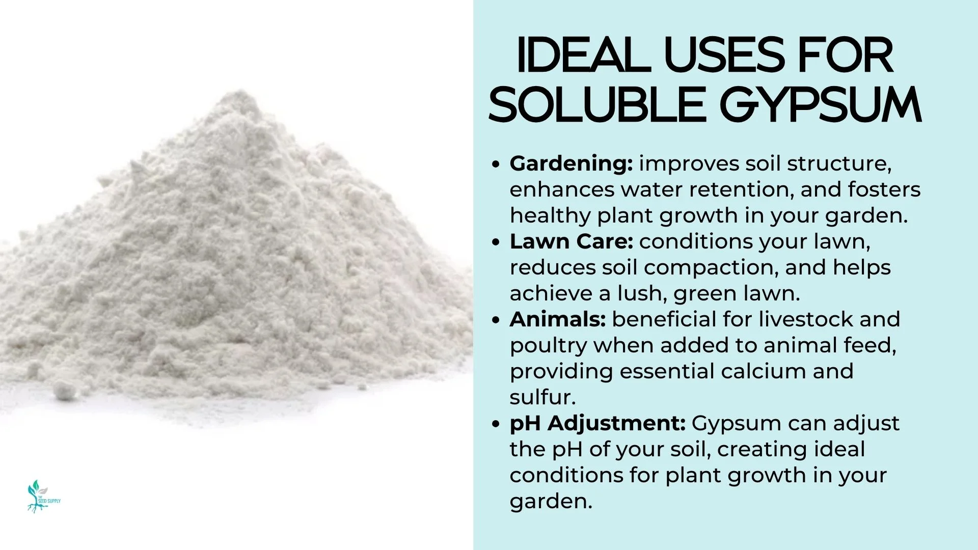20 Pounds Gypsum Soluble Grade Fertilizer Powder