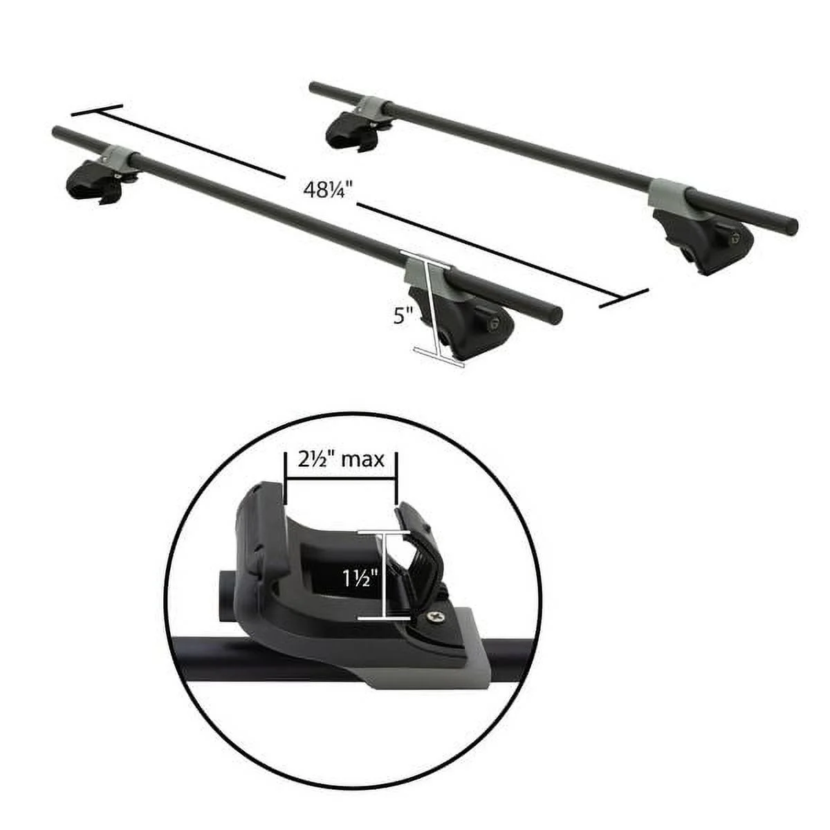 Elevate Outdoor Locking Round Steel Rooftop Cross Bars