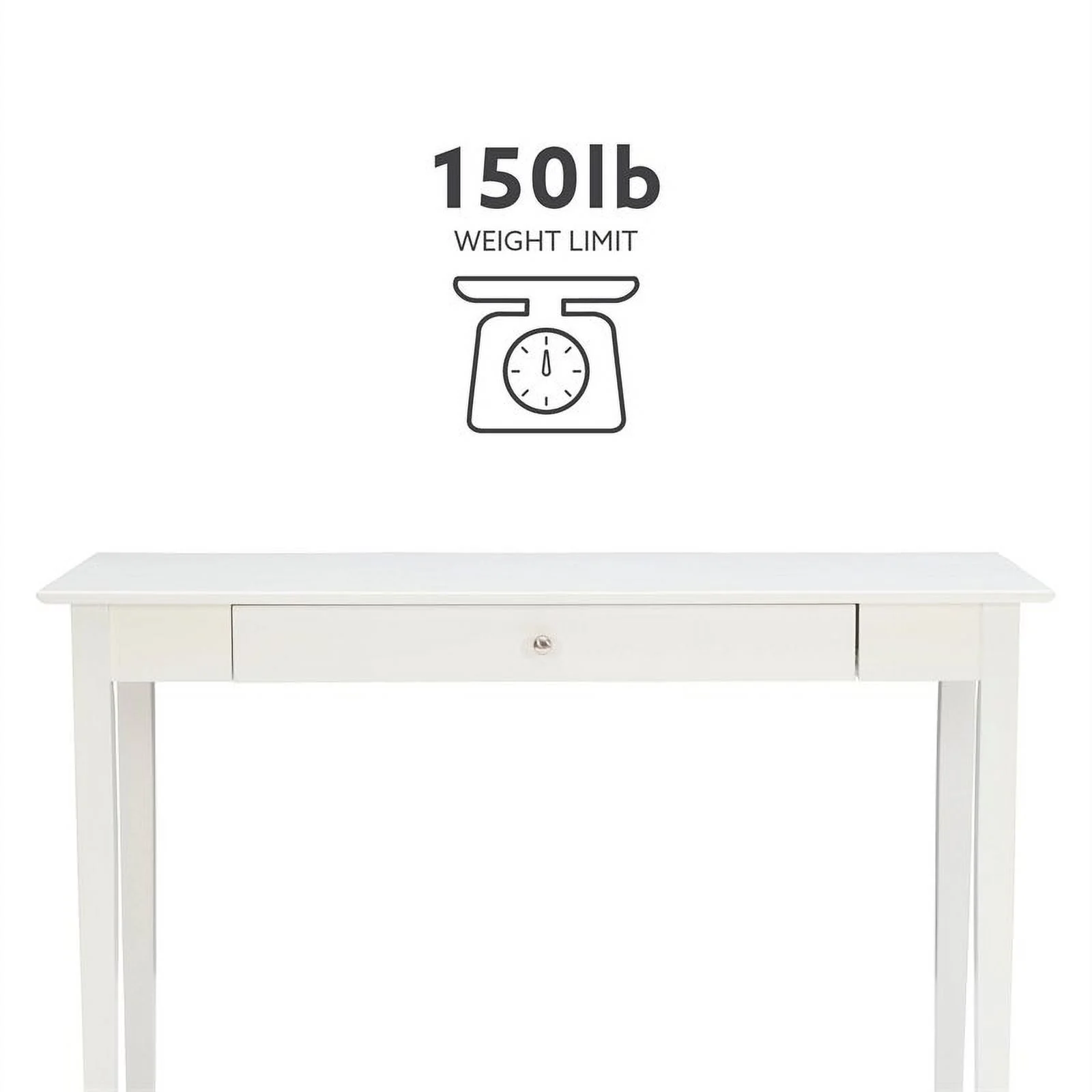 Linon Evans Wood One Drawer Desk in White