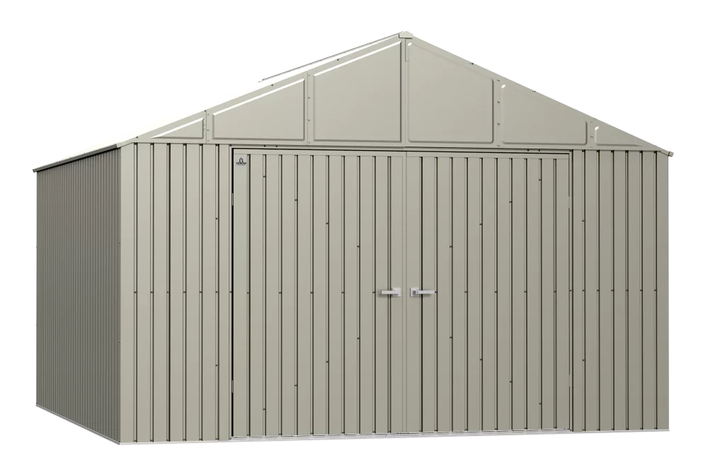 Arrow Elite Steel Storage Shed, 12x12, Cool Grey