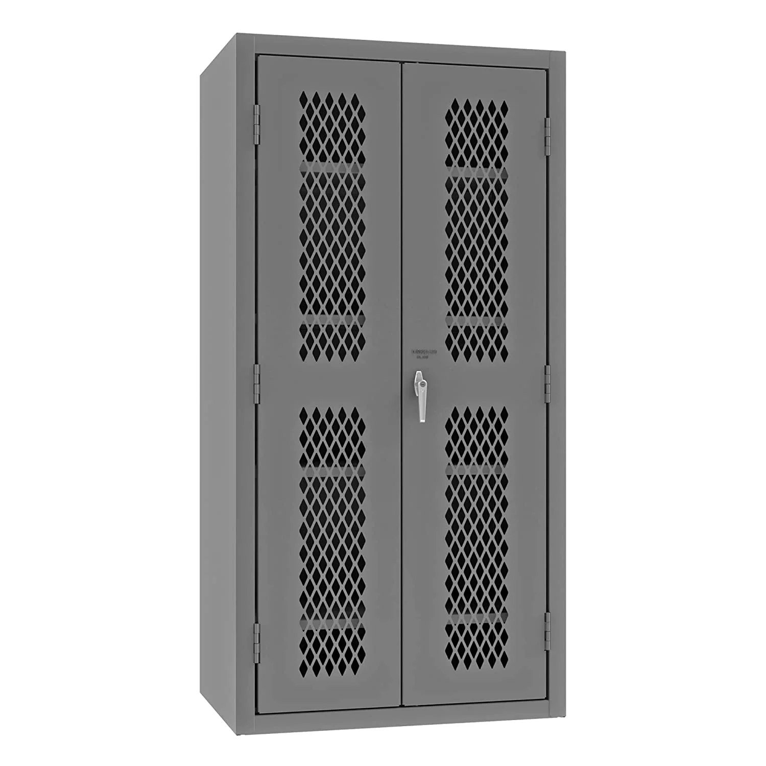 Durham EMDC-362472-4S-95 14 Gauge Flush Door Style Lockable Ventilated Cabinet with 4 Adjustable Shelves, Gray - 36 x 24 x 72 in.