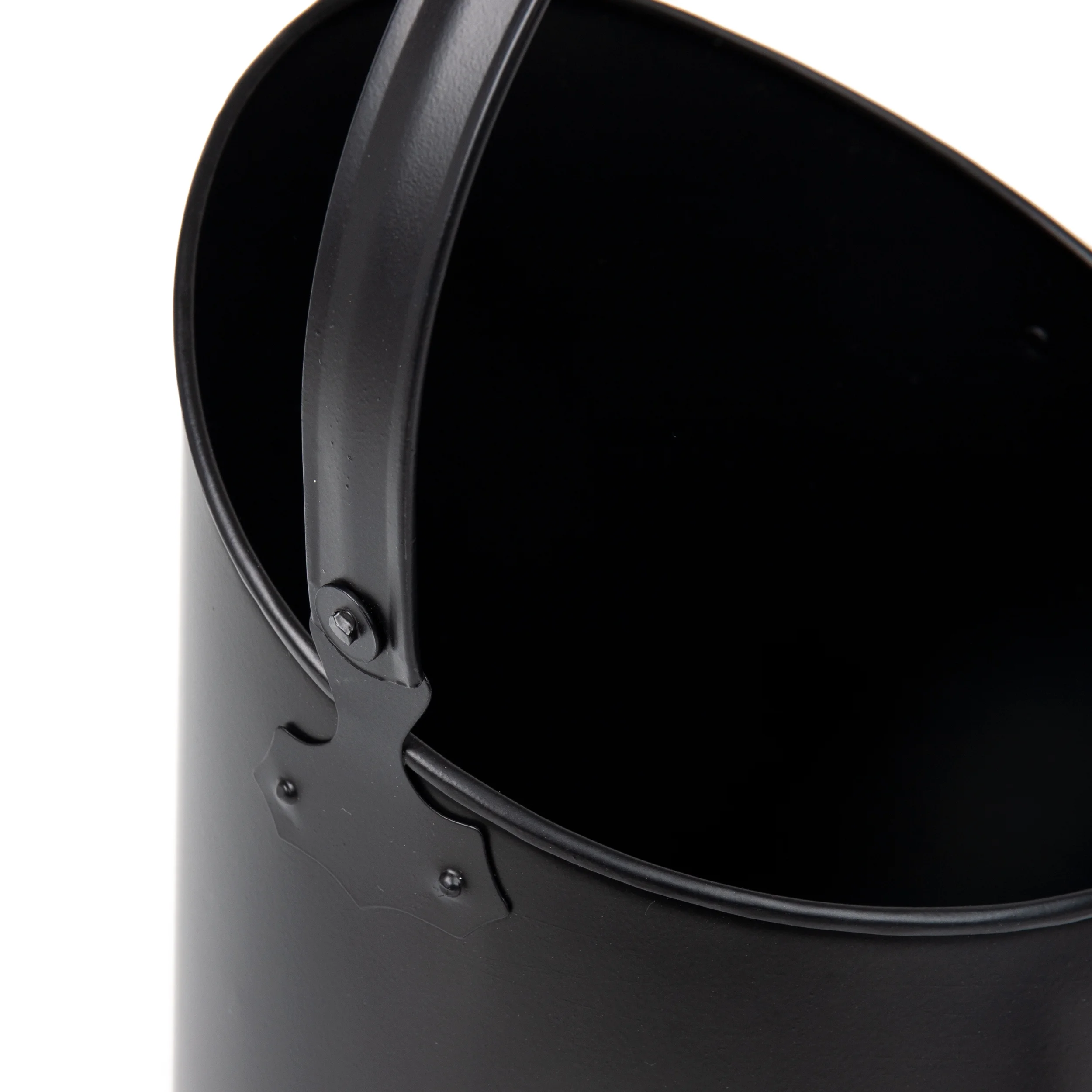 Mind Reader 2-Piece Metal Fireplace Bucket with Shovel Fireside Bucket with Ash Scoop and Handle, Black