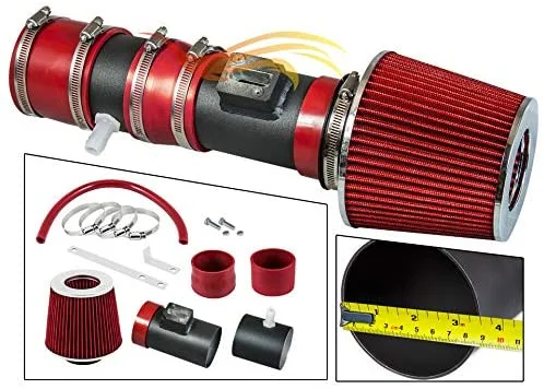 RW SERIES - MATTE BLACK PIPE RED - SHORT RAM INTAKE Compatible For 12-17 Chevy TRAVERSE / ENCLAVE / ACADIA V6
