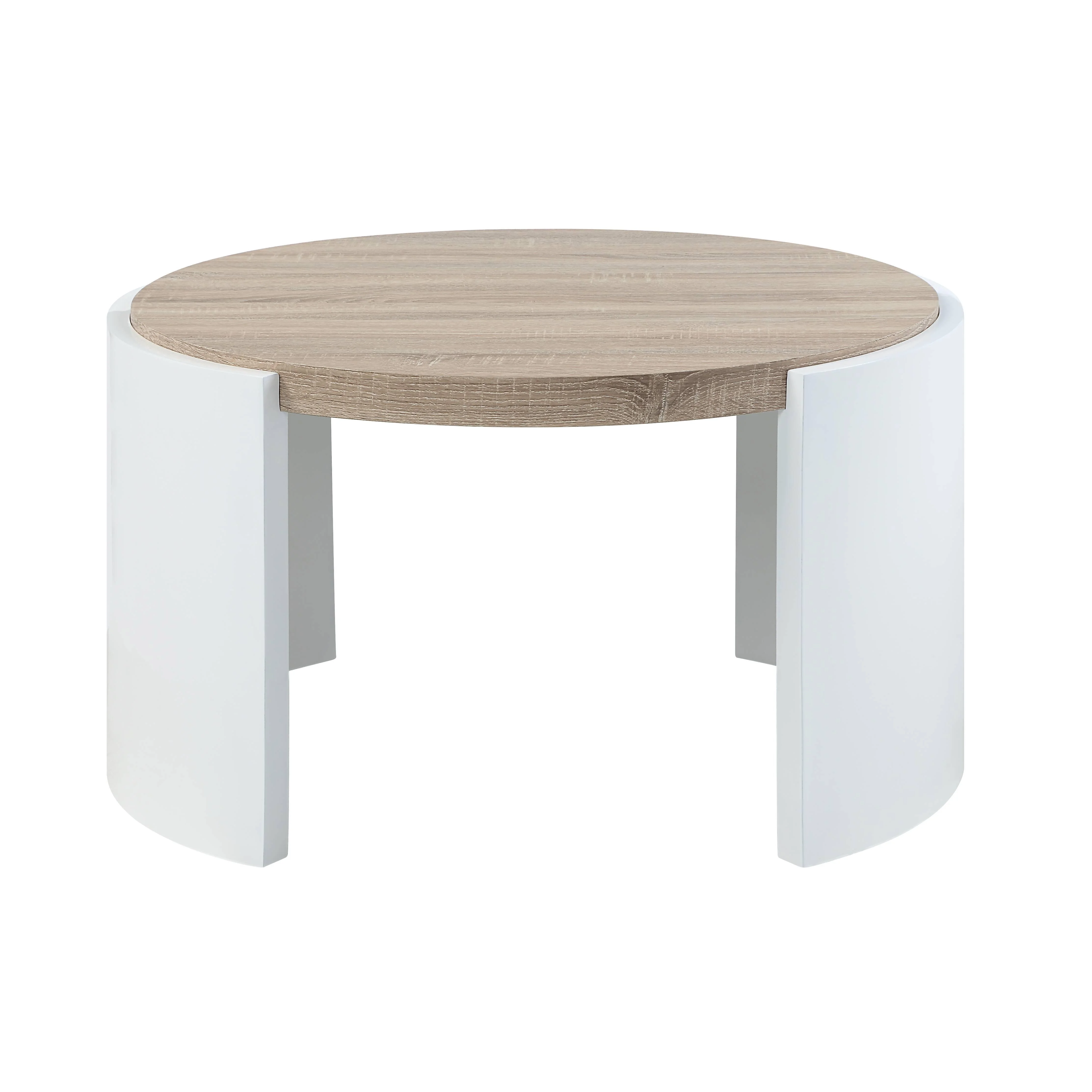 Acme Furniture Zoma Coffee Table, White High Gloss & Oak Finish