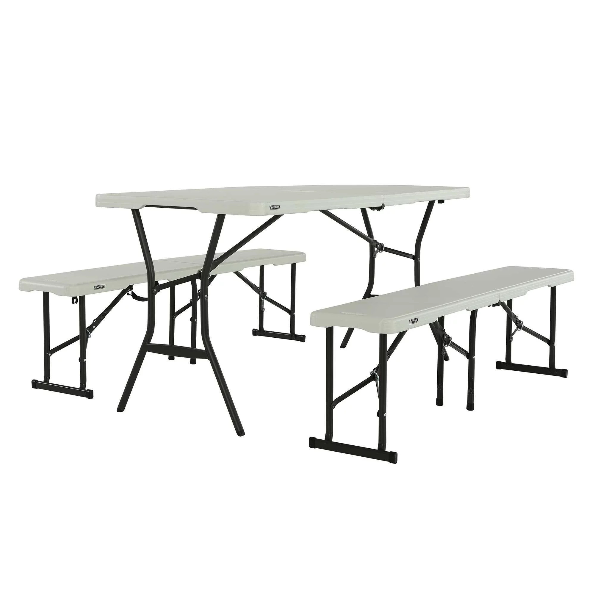 Lifetime 5 foot Rectangle Folding Table, Indoor/Outdoor Light Commercial, Pearl, 2 Pack (80502)
