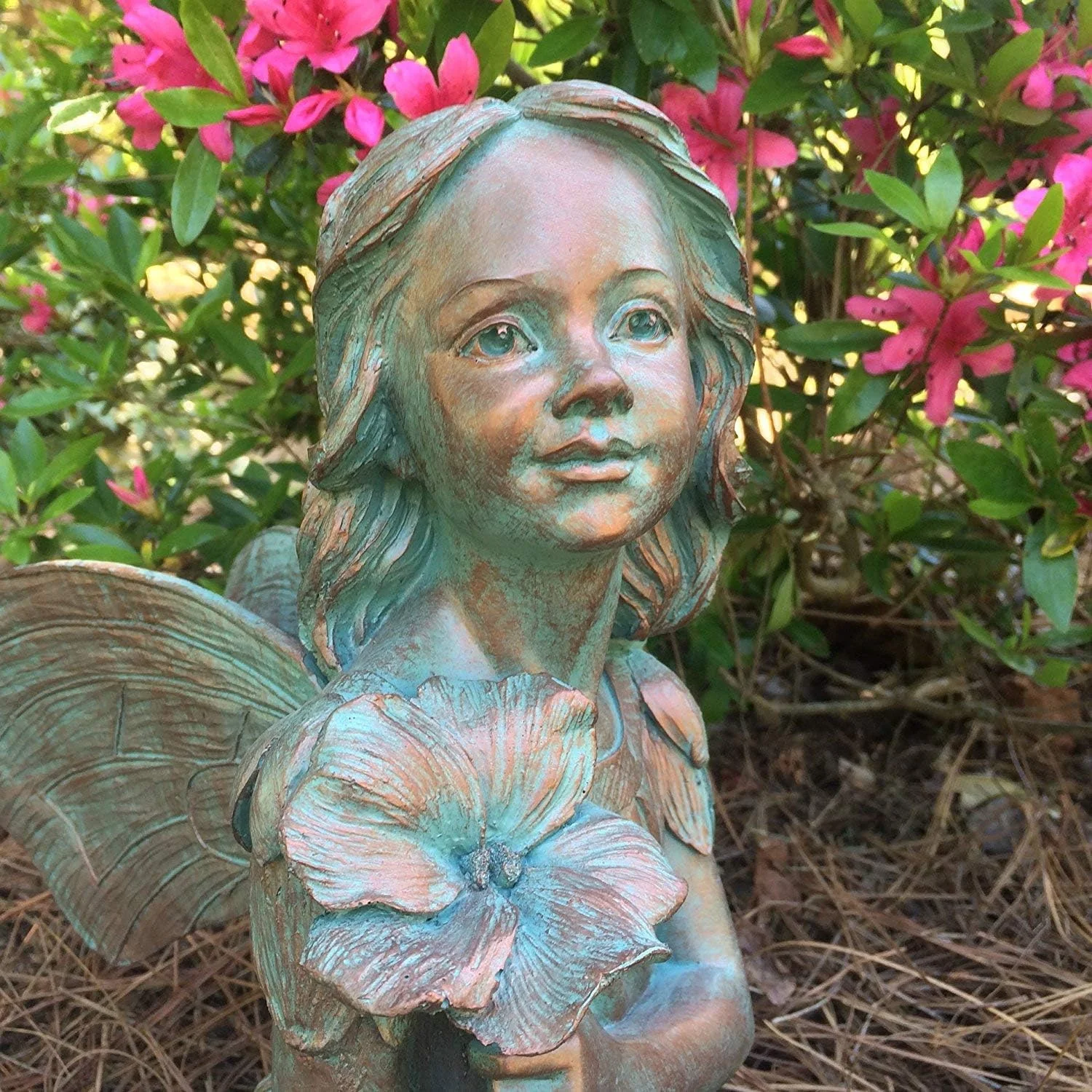 Suffolk Fairy Gabriela Bronze Patina Garden Flower Nature Statue Figurine