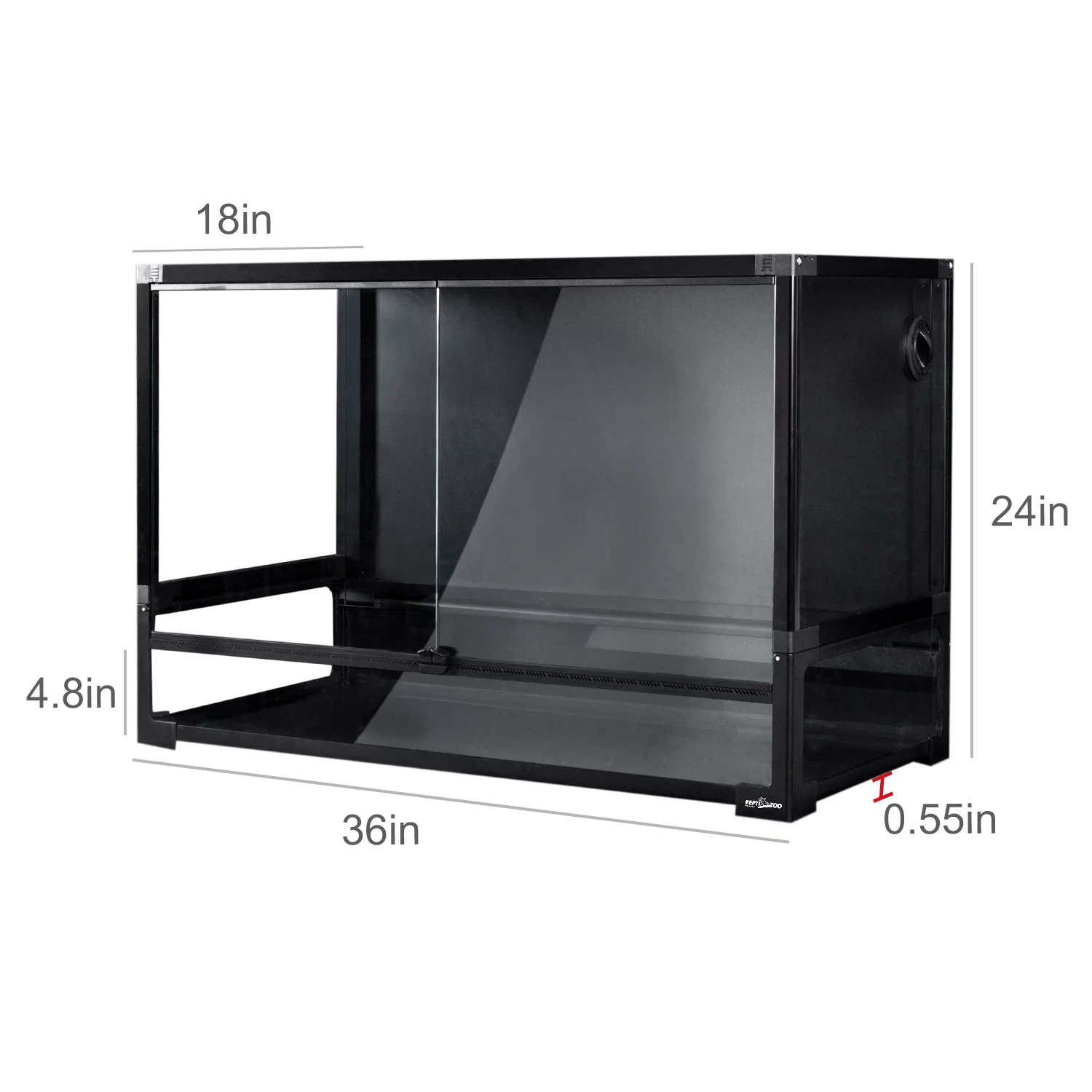 REPTI ZOO New Designed Collapsible Reptile Terrarium 67 Gallon, Full Tempered Glass Reptile Tank 36