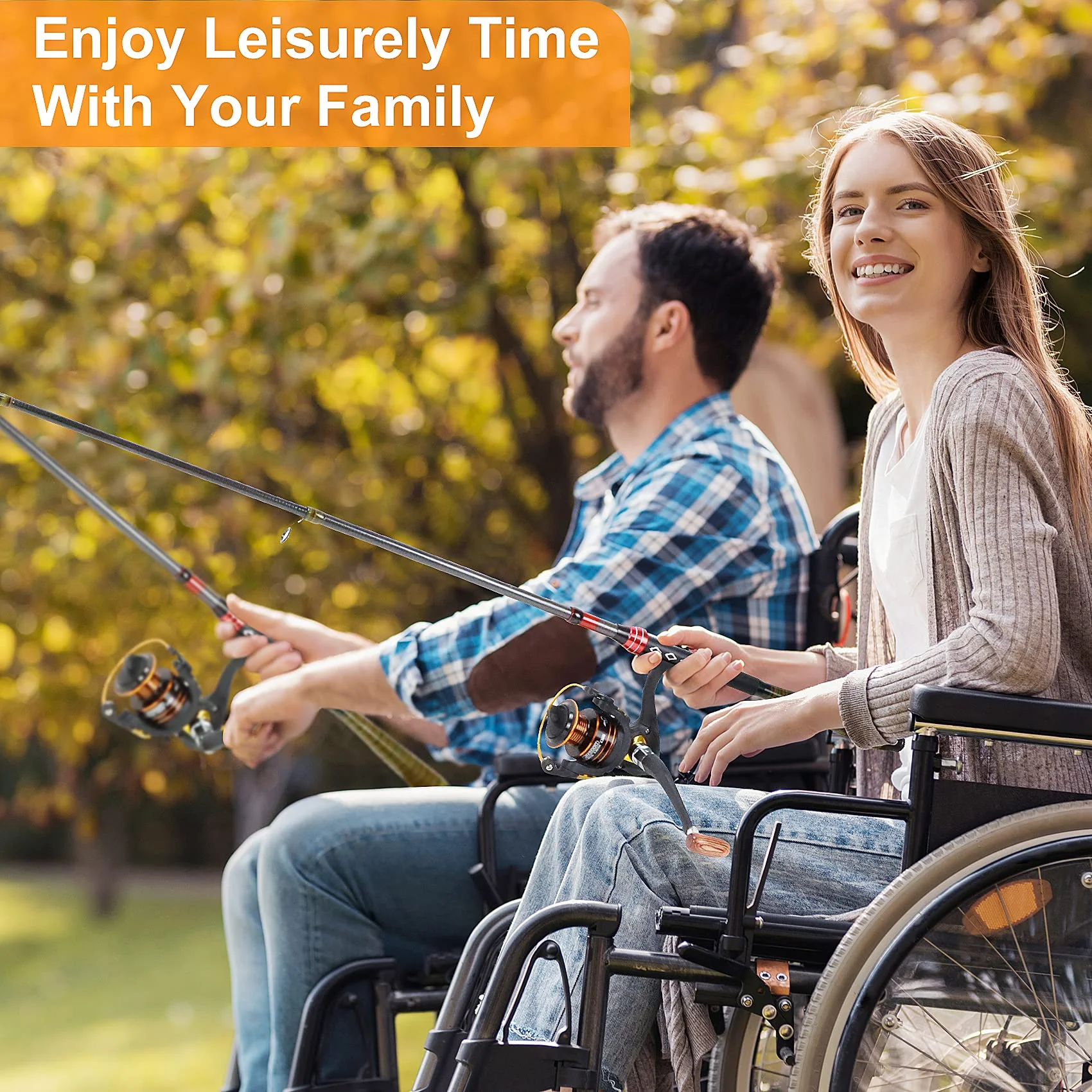 Sunnycome Telescopic Fishing Rod and Reel Combo Set Spinning Reel Kids Fishing Line Black