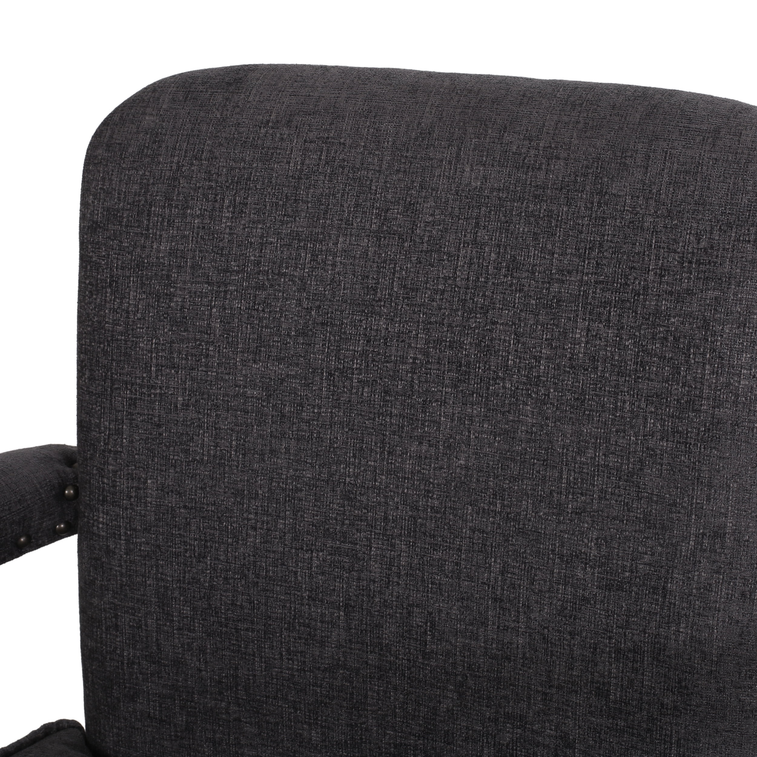 Noble House Ardson French Fabric Dining Arm Chair Set of 4, Gray, Natural