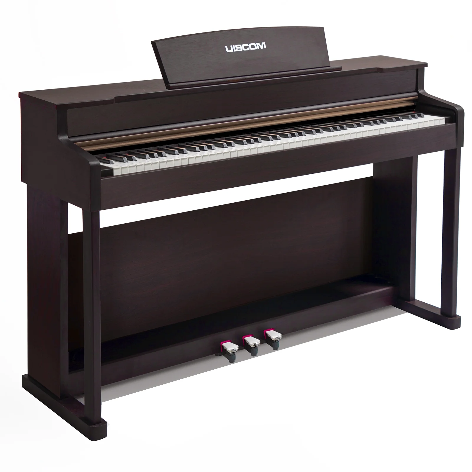 UMP-200 88 Key Weighted Action Digital Piano - with Furniture Cabinet Stand, Power Adapter，Triple Pedals，MP3 Function - Rosewood Vintage Style for Home Decoration