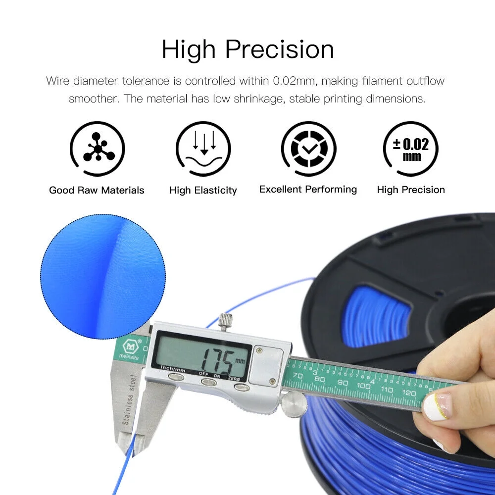 ANYCUBIC PLA 3D Printer Filament, 3D Printing PLA Filament 1.75mm Dimensional Accuracy +/- 0.02mm, 10KG Spool (Random Color)