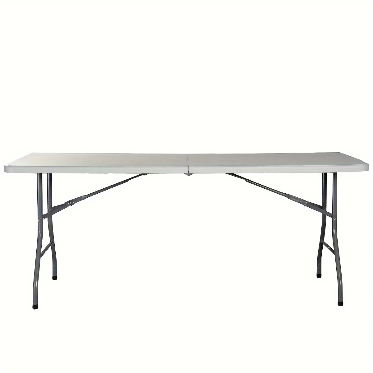 1pc 6ft folding table-portable HDPE plastic indoor/outdoor picnic party dining camp table, casual style, with handle, white-72x30x29 inches