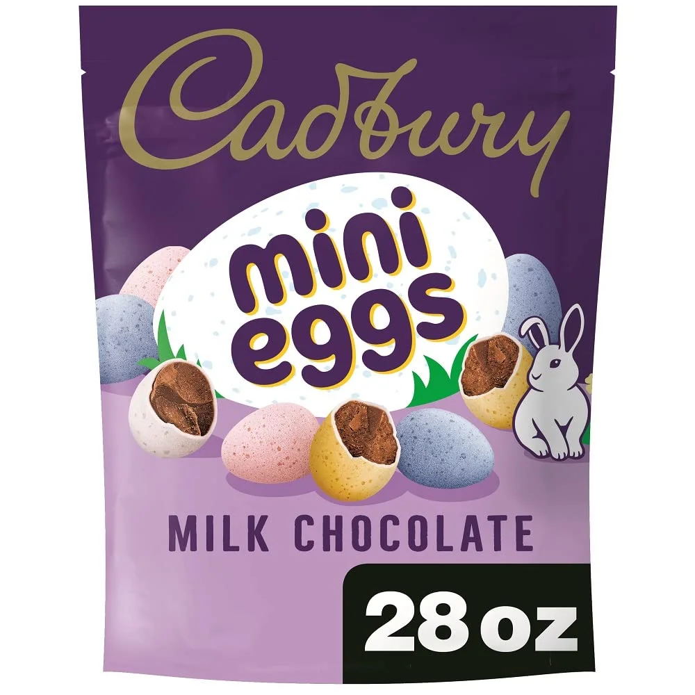 MINI EGGS Milk Chocolate With A Crisp Sugar Shell Treats, Easter Candy, 28 Oz Resealable Bag