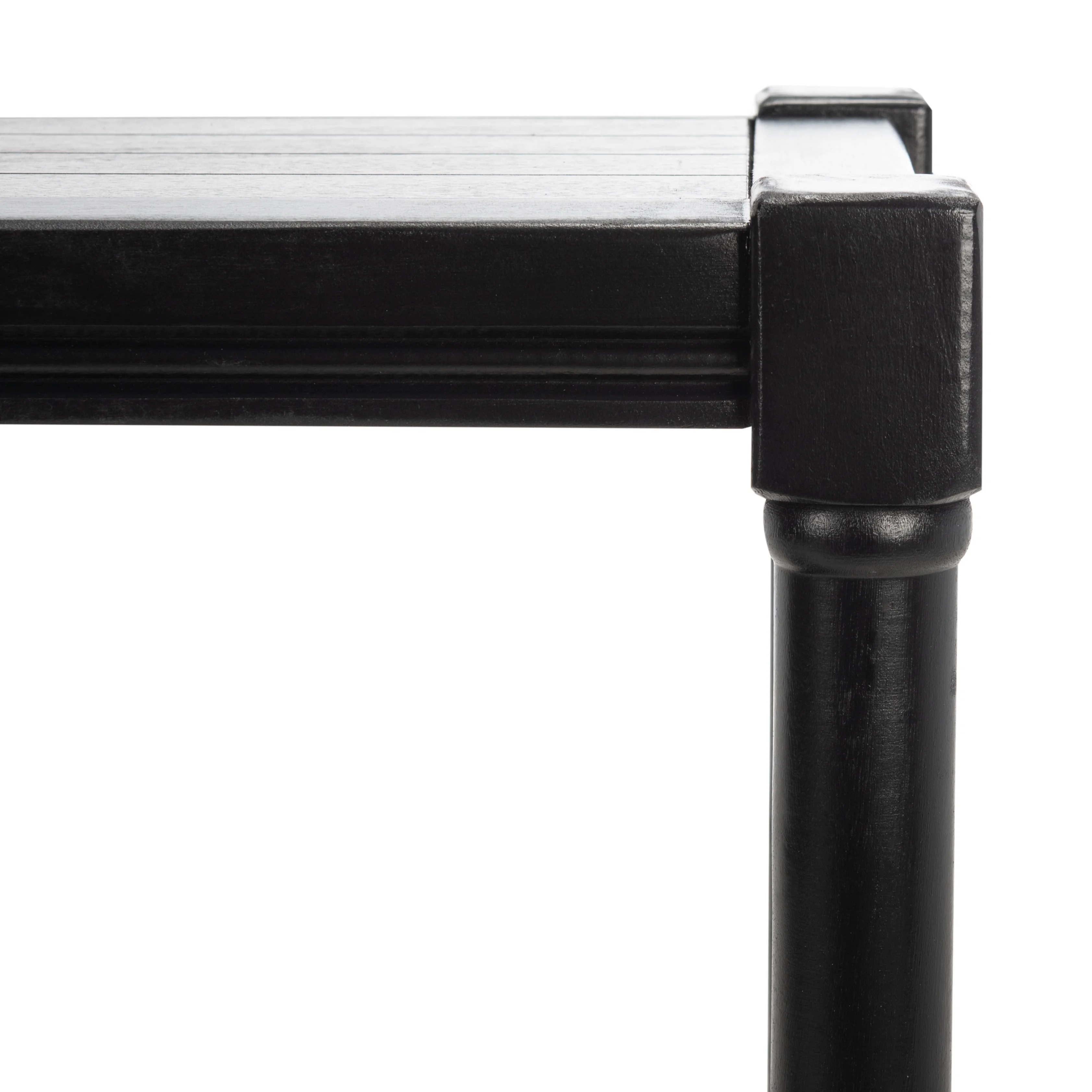 SAFAVIEH Rafiki Amish Black Wood Console Table with Shelf (31.5 in. W x 11.8 in. D x 29.5 in. H)