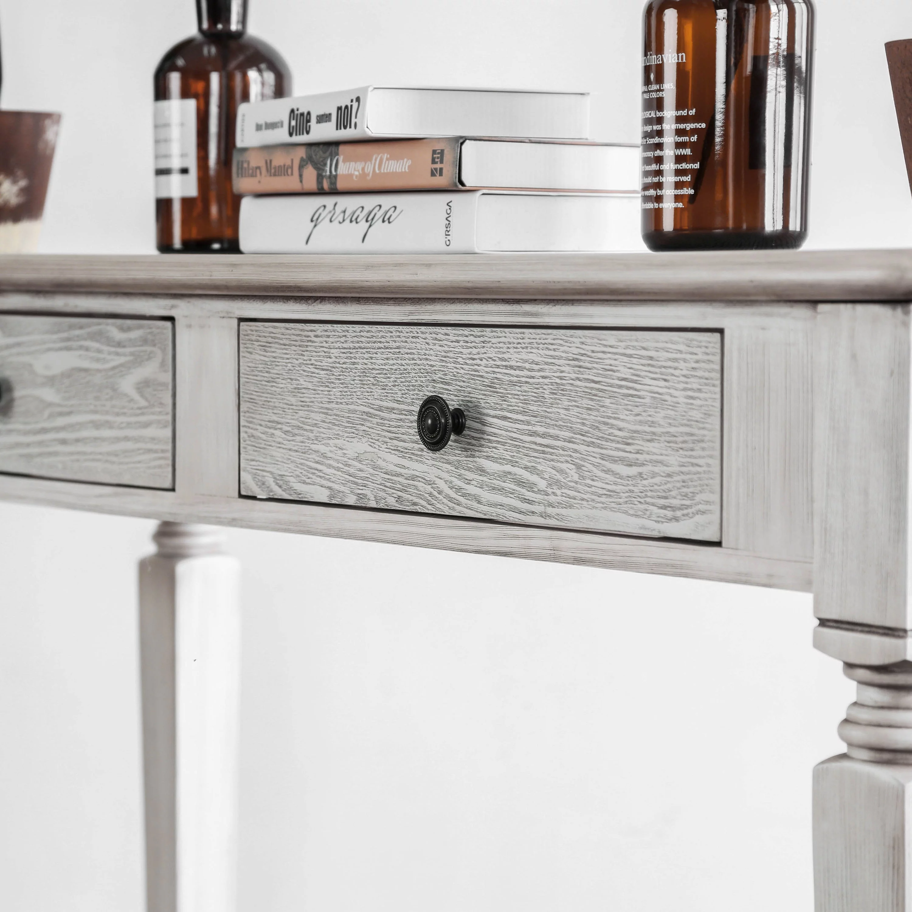 Furniture of America Joby Rustic White 52-inch Solid Wood 2-Drawer Sofa Table by