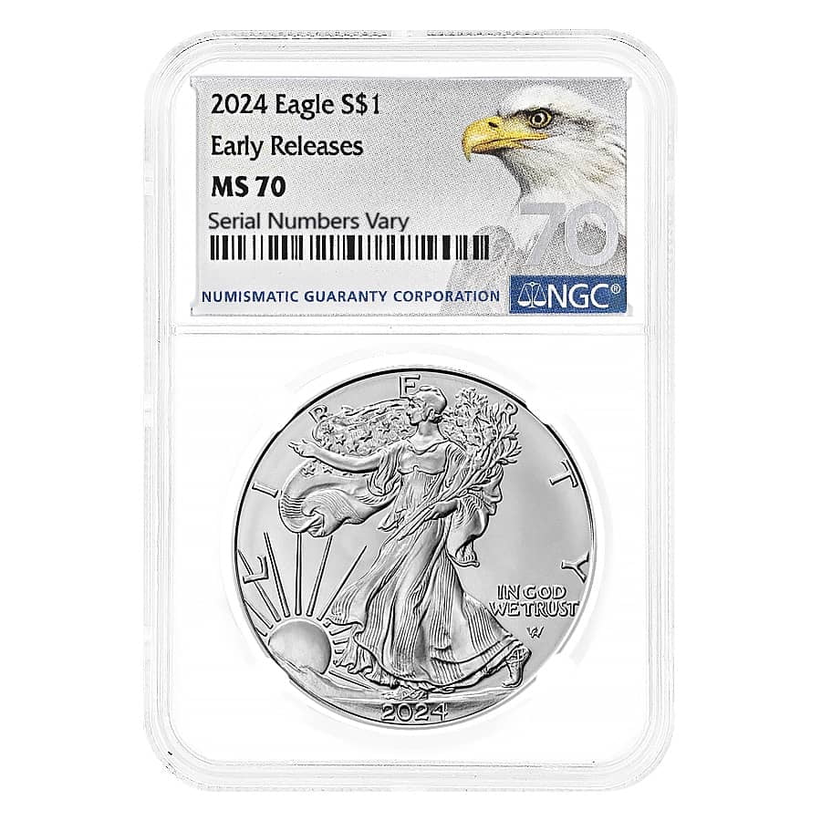 Lot of 20 - 2024 1 oz Silver American Eagle NGC MS 70 ER Eagle