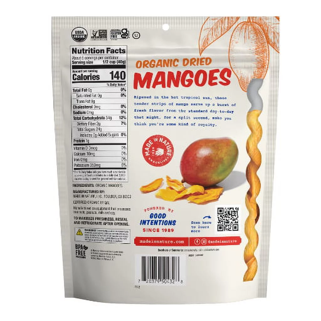 Made in Nature Organic Dried Mangoes, 8 oz (1 Pack)