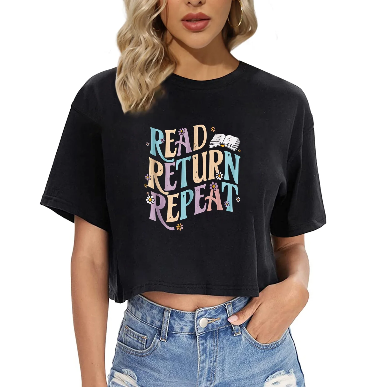 Bookish Journey Begins Crop T-Shirt Funny Book Lover Gift Crop Tee