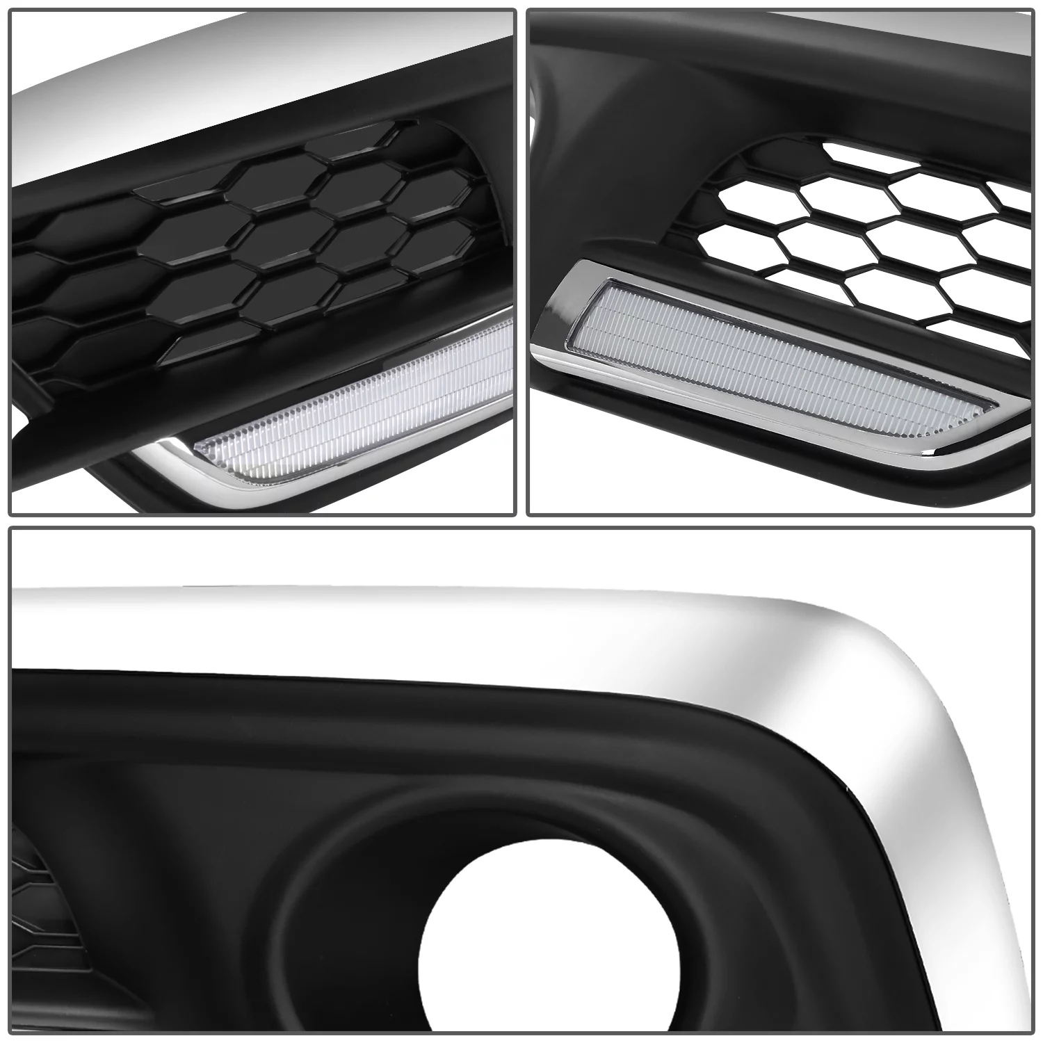 DNA Motoring FL-ZTL-256-CH For 2016 to 2017 Honda Civic Sedan/Coupe Front Bumper Driving LED Fog Light Lamp+Bezels Clear Lens