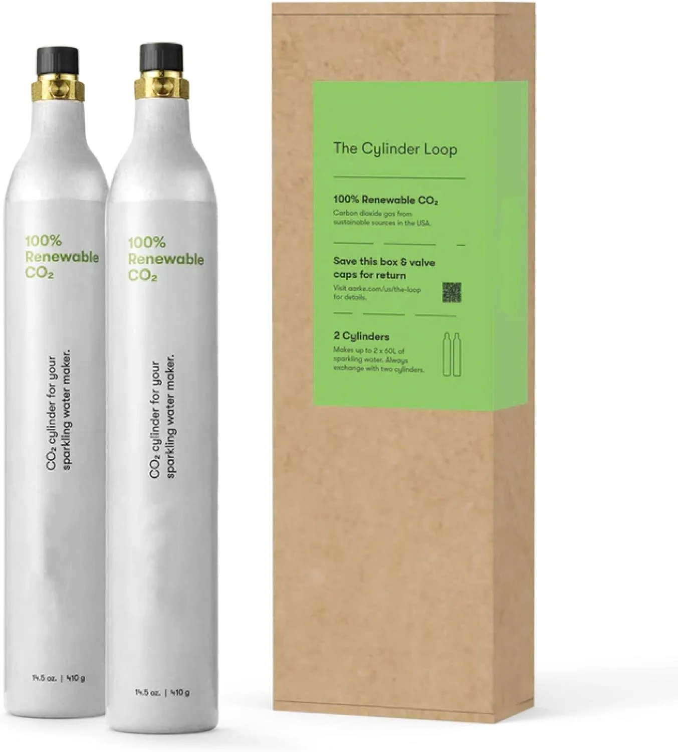 CO2 Refill Cylinder, Compatible with All Carbonator Soda Machines & Most Soda Machines, Makes Up to 120L of Carbonated Water (2-Pack)