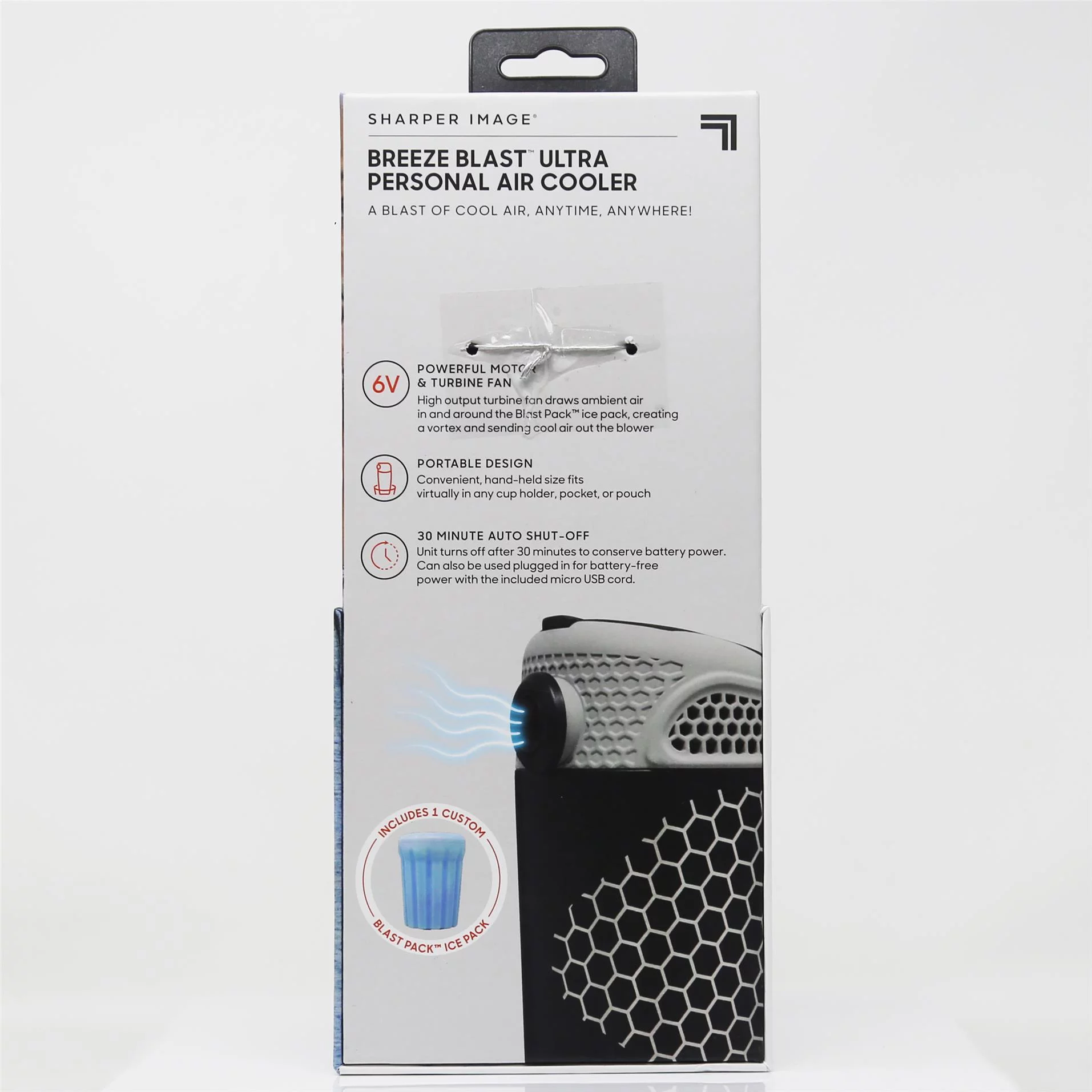 Sharper Image BZB07112 Breeze Blast Personal Air Cooler Blue