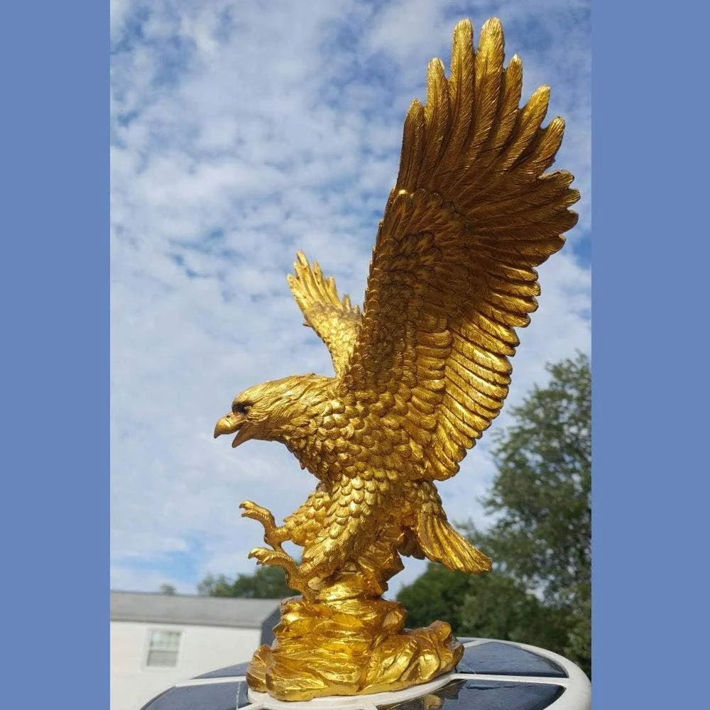 Eagle In Flight Flagpole Topper Gold Finial