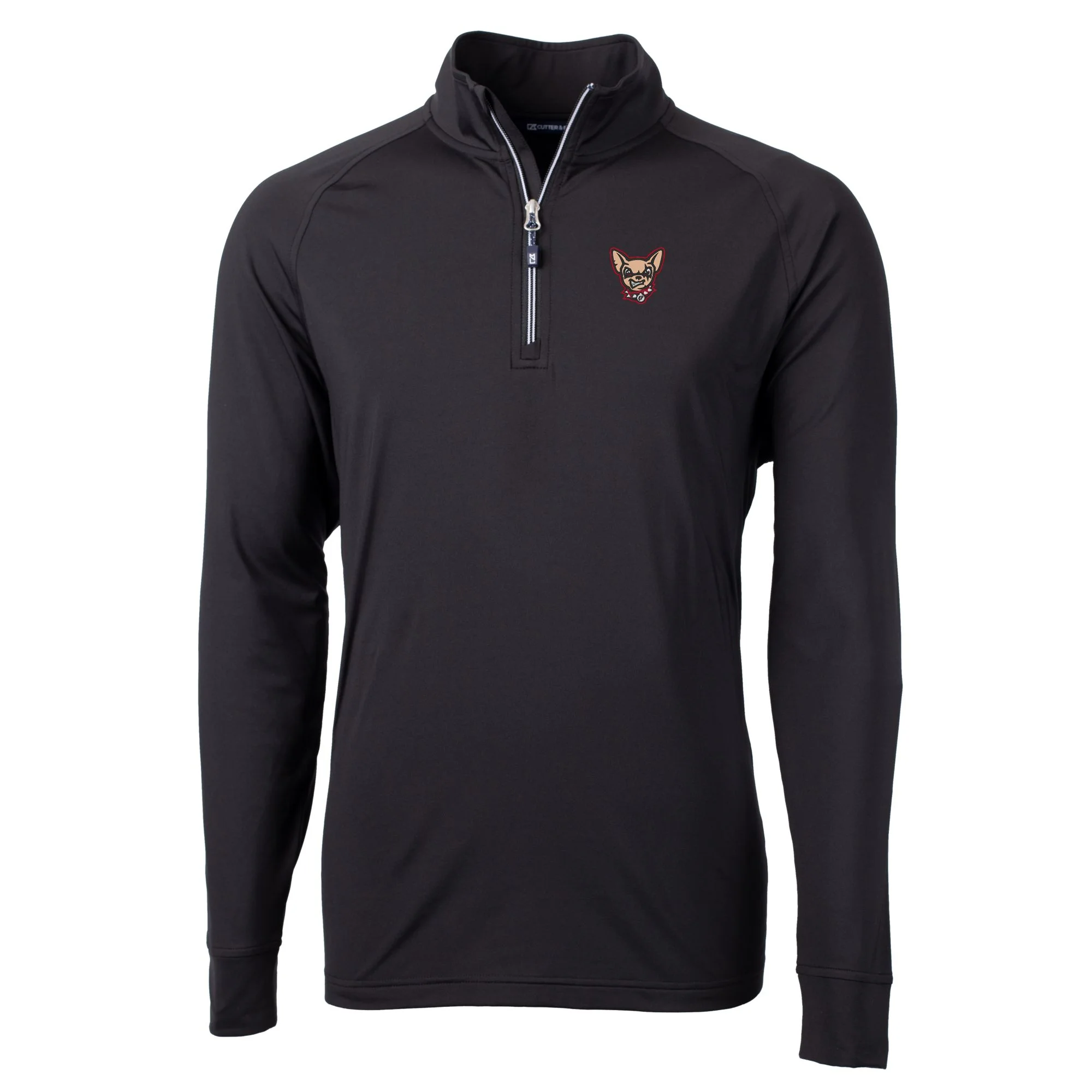 Men's Cutter & Buck  Black El Paso Chihuahuas Adapt Eco Knit Stretch Recycled Big & Tall Quarter-Zip Pullover Top