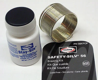 56KPOP Harris Safety-Silv 56 56% Silver Solder Brazing Alloy 1 Troy Ounce w/Flux
